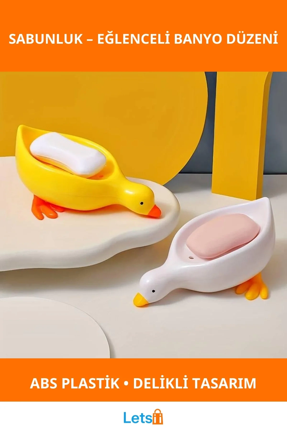 Sevimli Ördek Tasarımlı Dayanıklı ABS Plastik Sabunluk