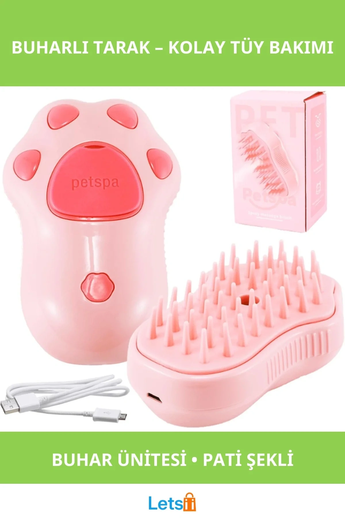 Sevimli Pati Tasarımlı Buharlı Tarak ile Kedinizin Tüylerini Rahatça Temizleyin