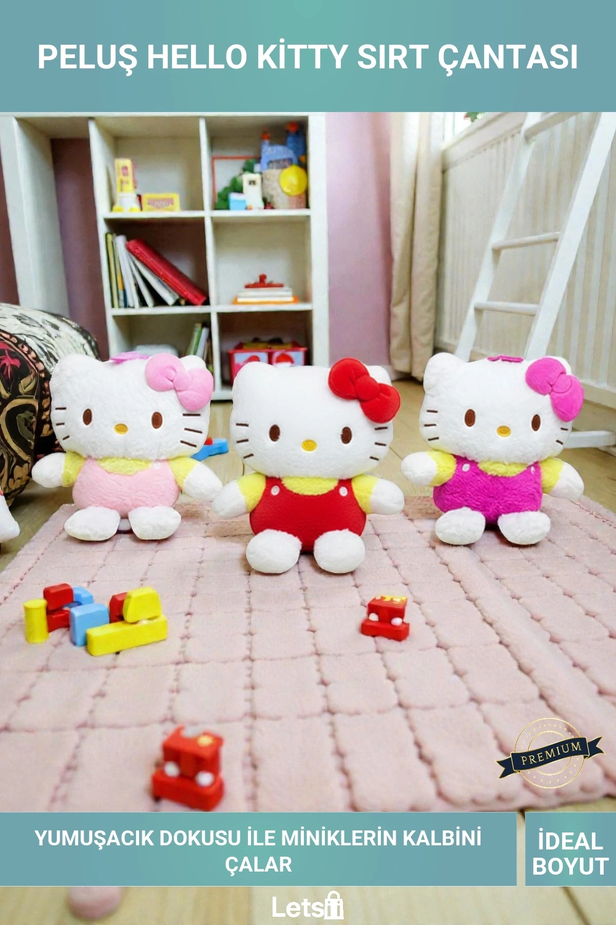 Sevimli Peluş Hello Kitty Sırt Çantası Çocuklar İçin Yumuşak Oyuncak Çanta