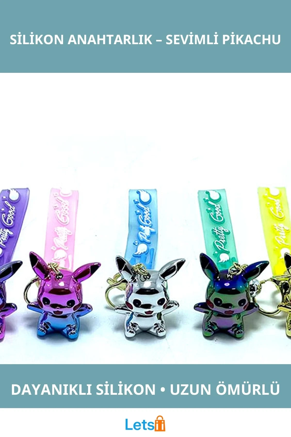 Sevimli Pikachu Silikon Anahtarlık Çanta Süsü