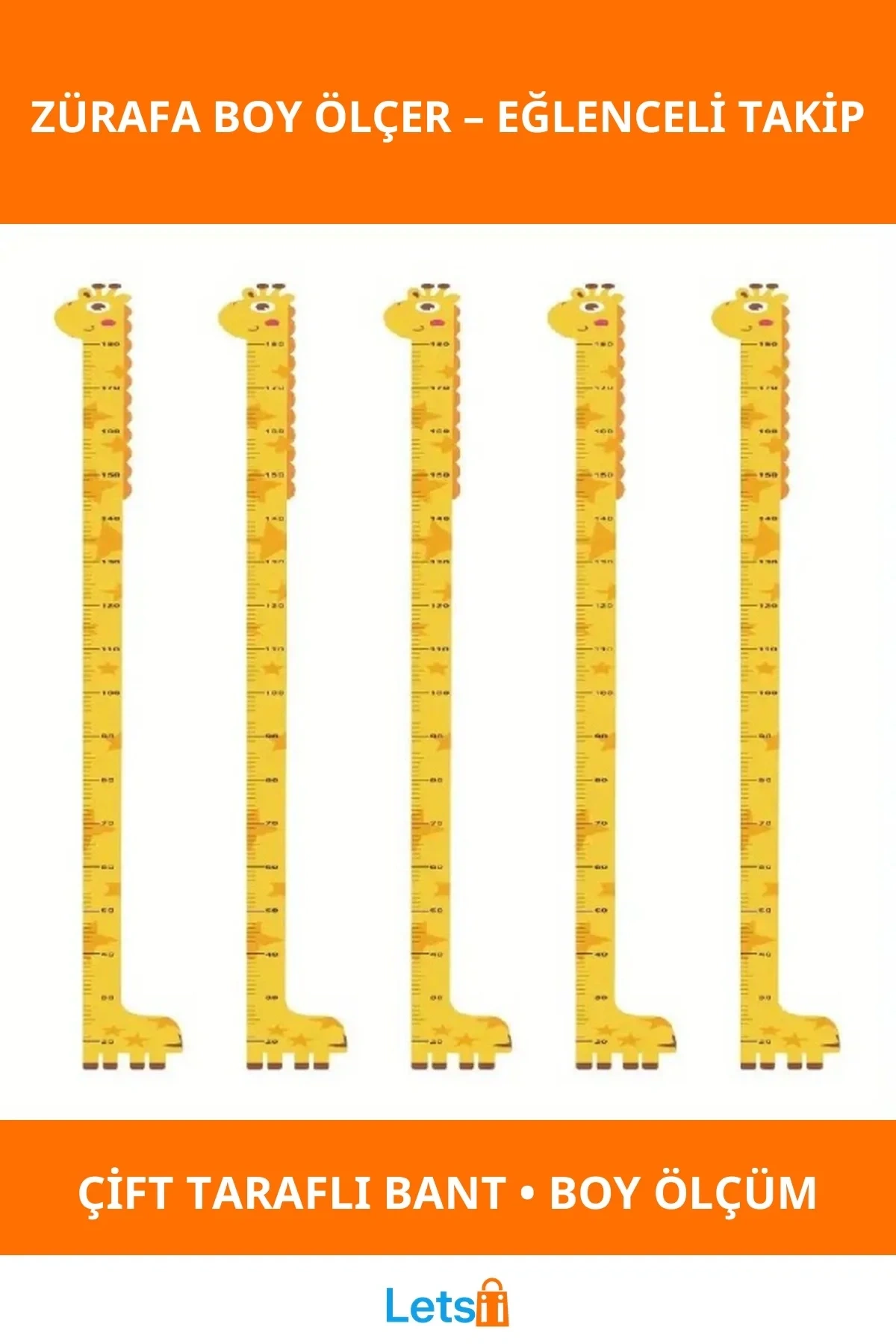 Sevimli Sarı Zürafa Boy Ölçüsü Sticker
