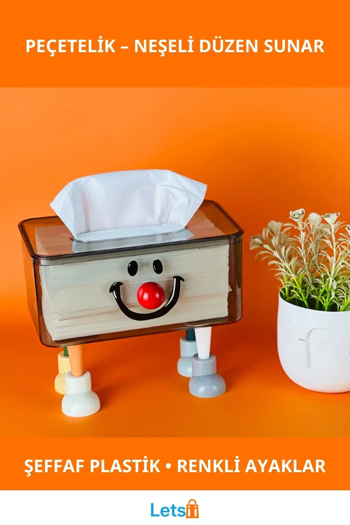 Sevimli Tasarımlı Renkli Plastik Peçetelik