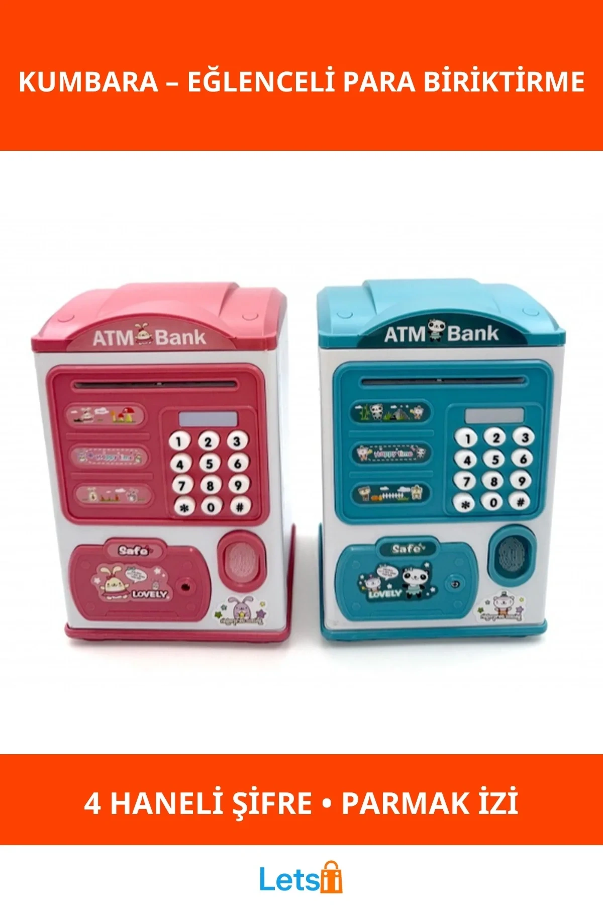 Sevimli Tasarımlı Şifreli ATM Kumbara Çocuklar için Güvenli Birikim Aracı