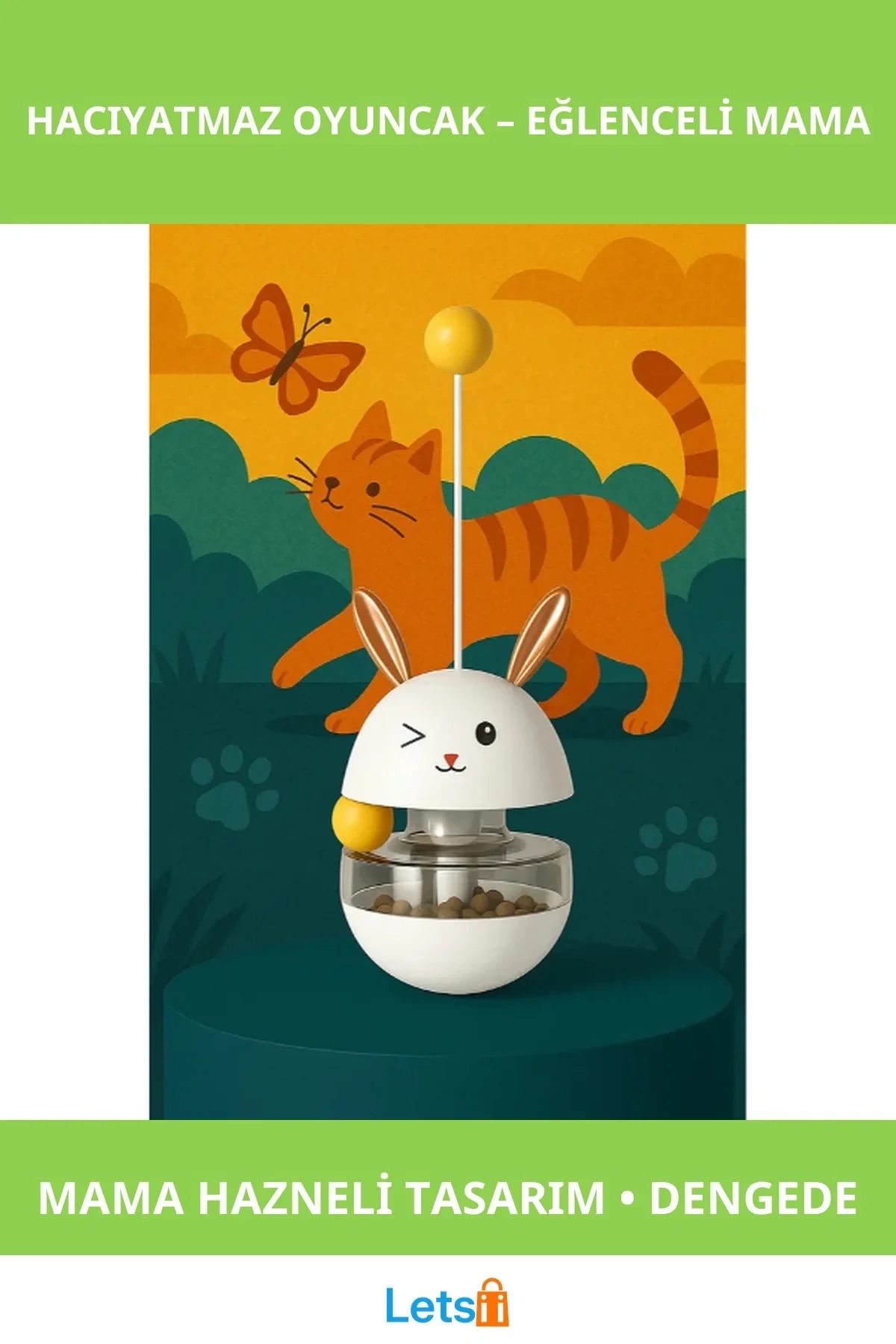 Sevimli Tavşan Mama Hazneli Hacıyatmaz Oyuncağı