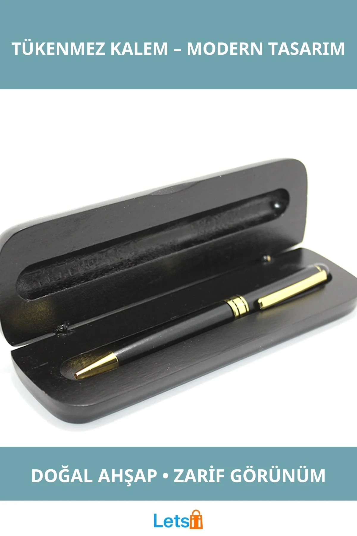Şık Ahşap Kutulu Tükenmez Kalem Doğal ve Ekolojik