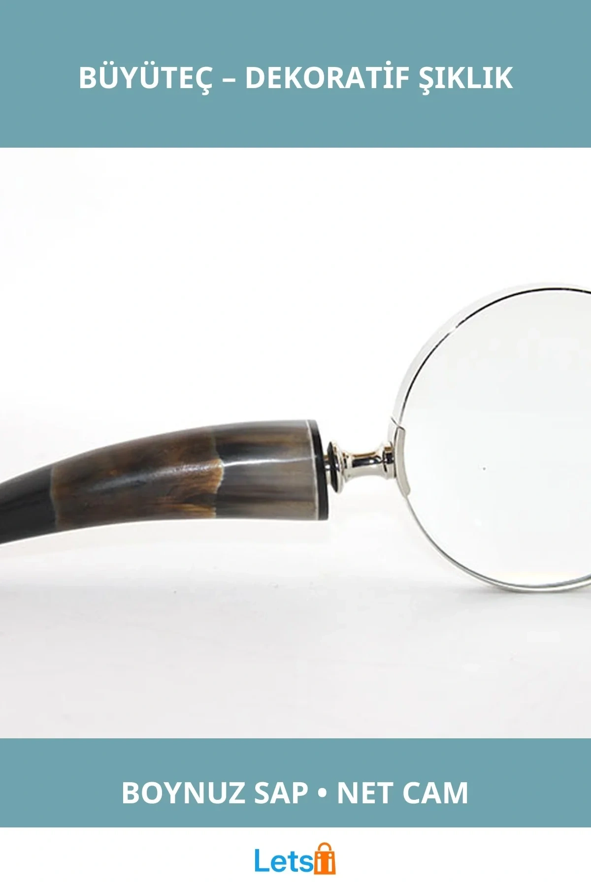 Şık Boynuz Saplı Büyüteç Ev ve Ofis İçin Dekoratif ve Fonksiyonel