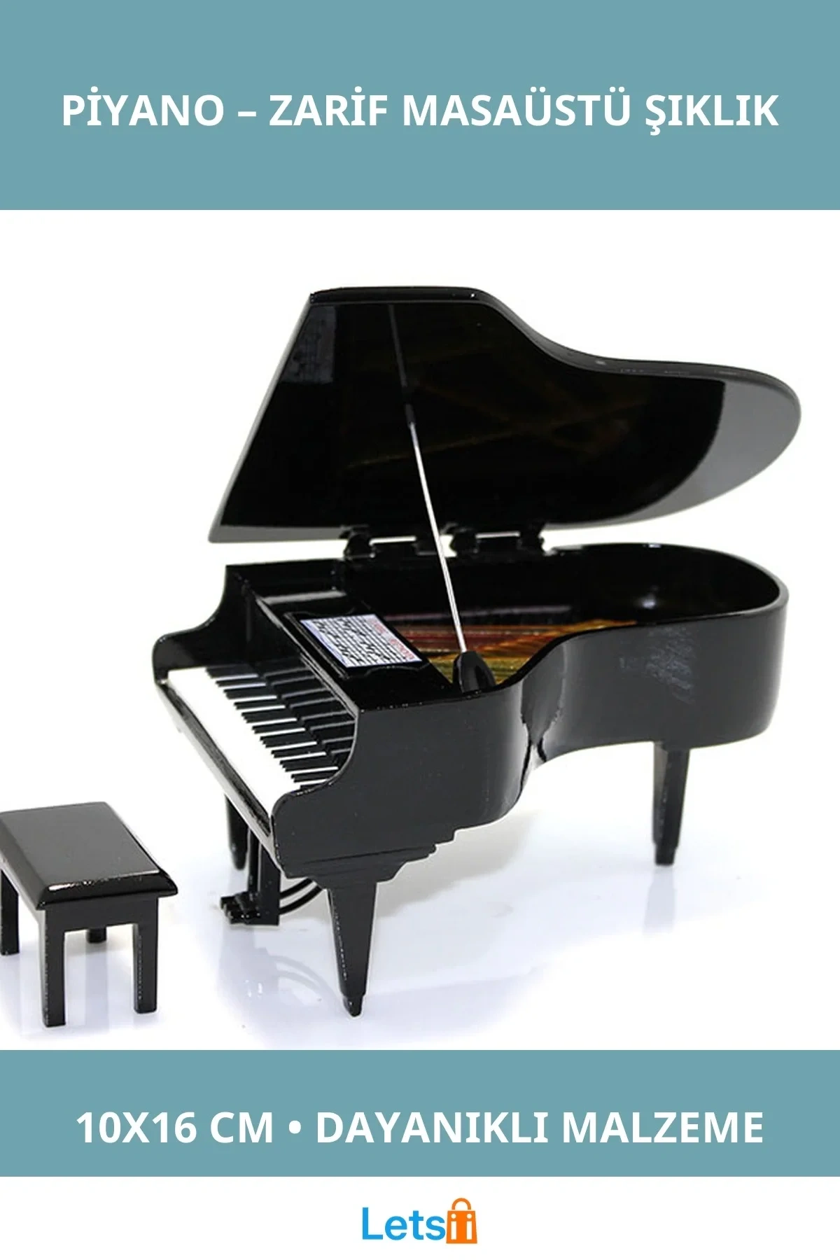 Şık Dekoratif Piyano Figürü 10x16 cm
