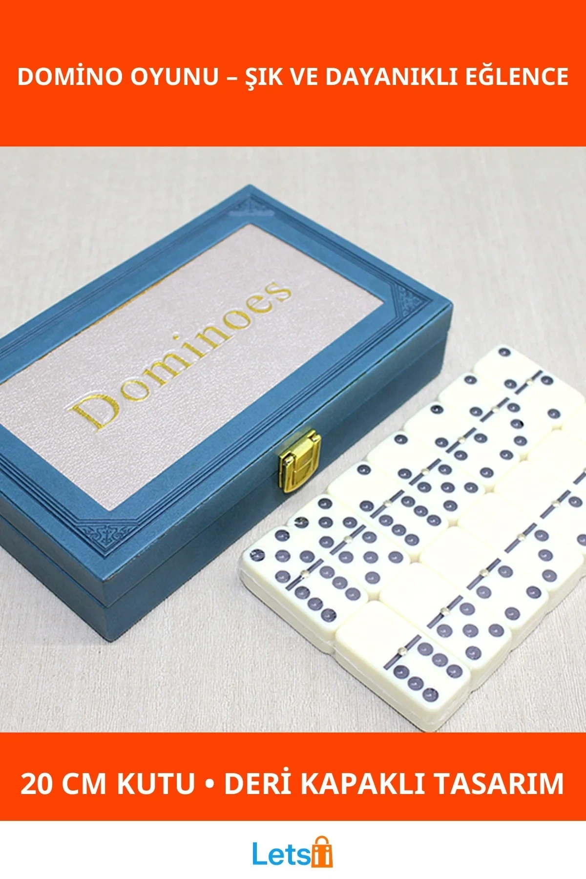 Şık Deri Kutulu Dayanıklı Domino Oyunu