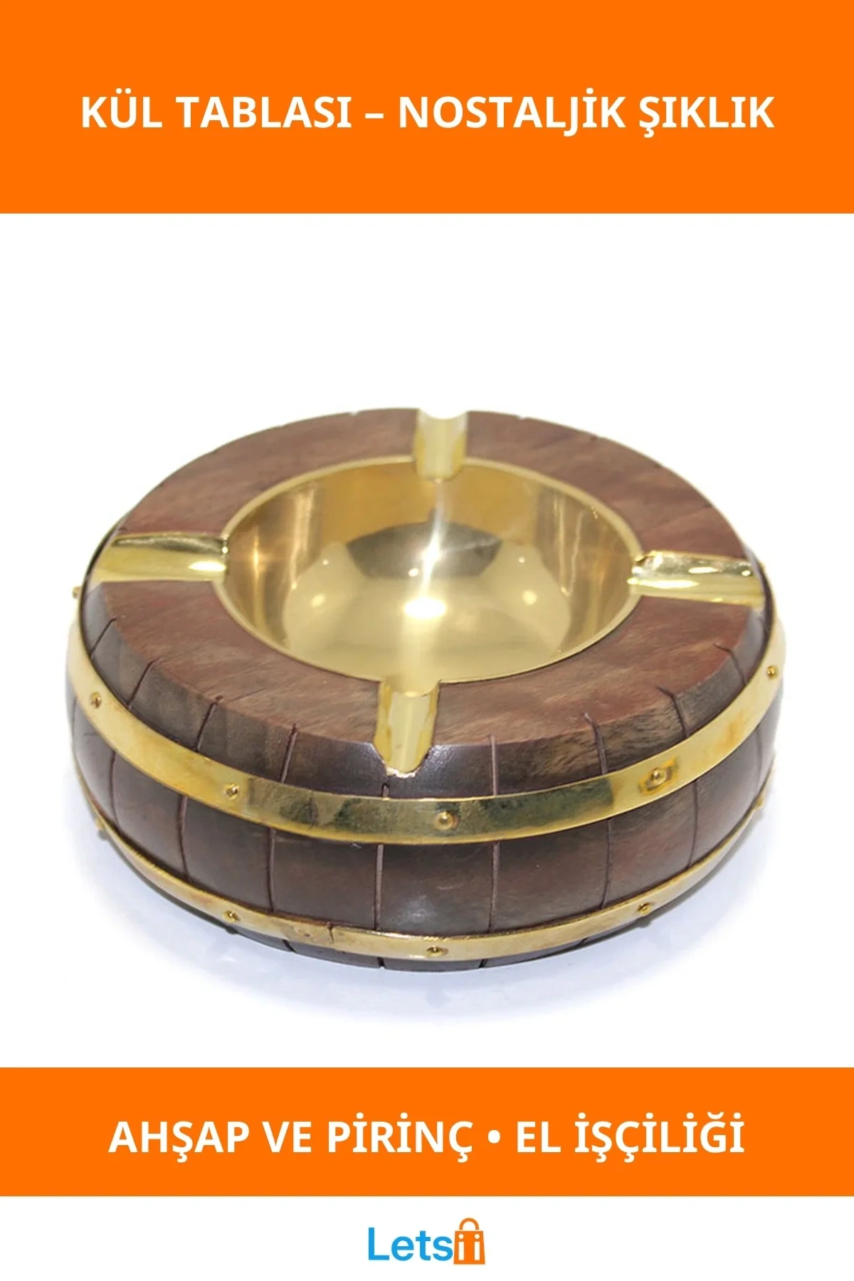 Şık El İşçiliği Pirinç Kül Tablası Nostaljik Dekoratif