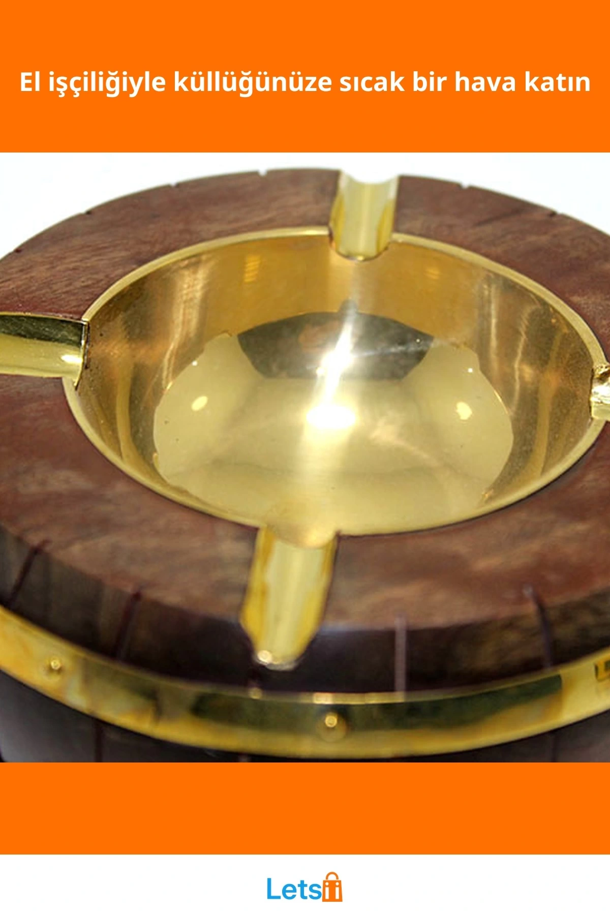 Şık El İşçiliği Pirinç Kül Tablası Nostaljik Dekoratif