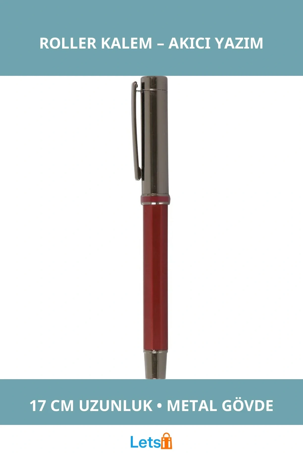 Şık Kırmızı Metal Roller Kalem Profesyonel Tasarım