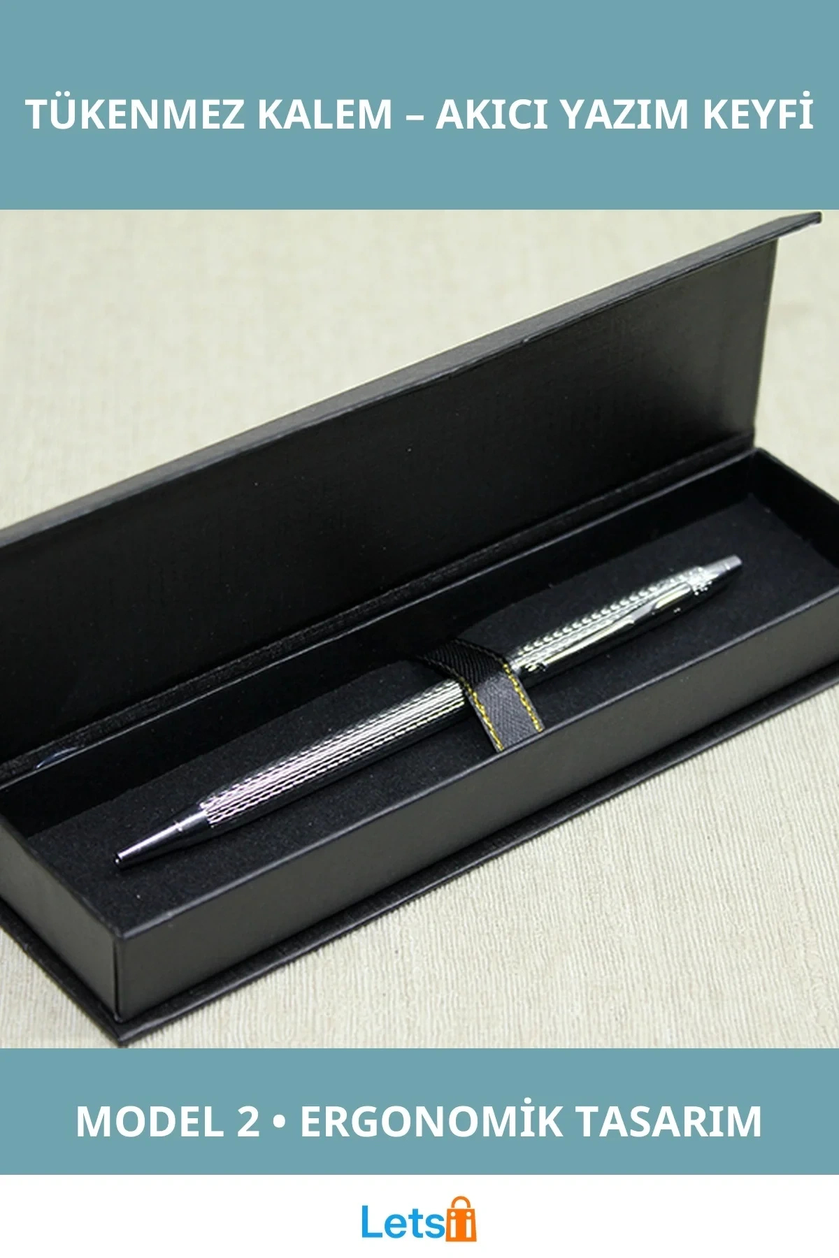 Şık Kutulu Tekli Tükenmez Kalem Ergonomik Tasarım