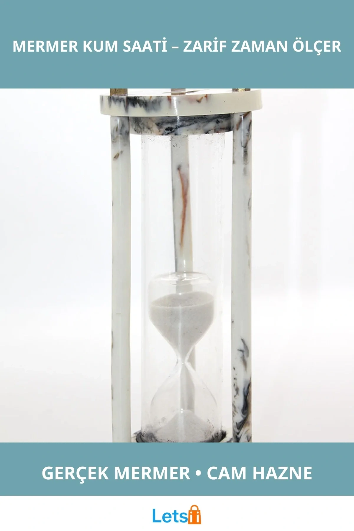 Şık Mermer Kum Saati Dekoratif Zaman Ölçer