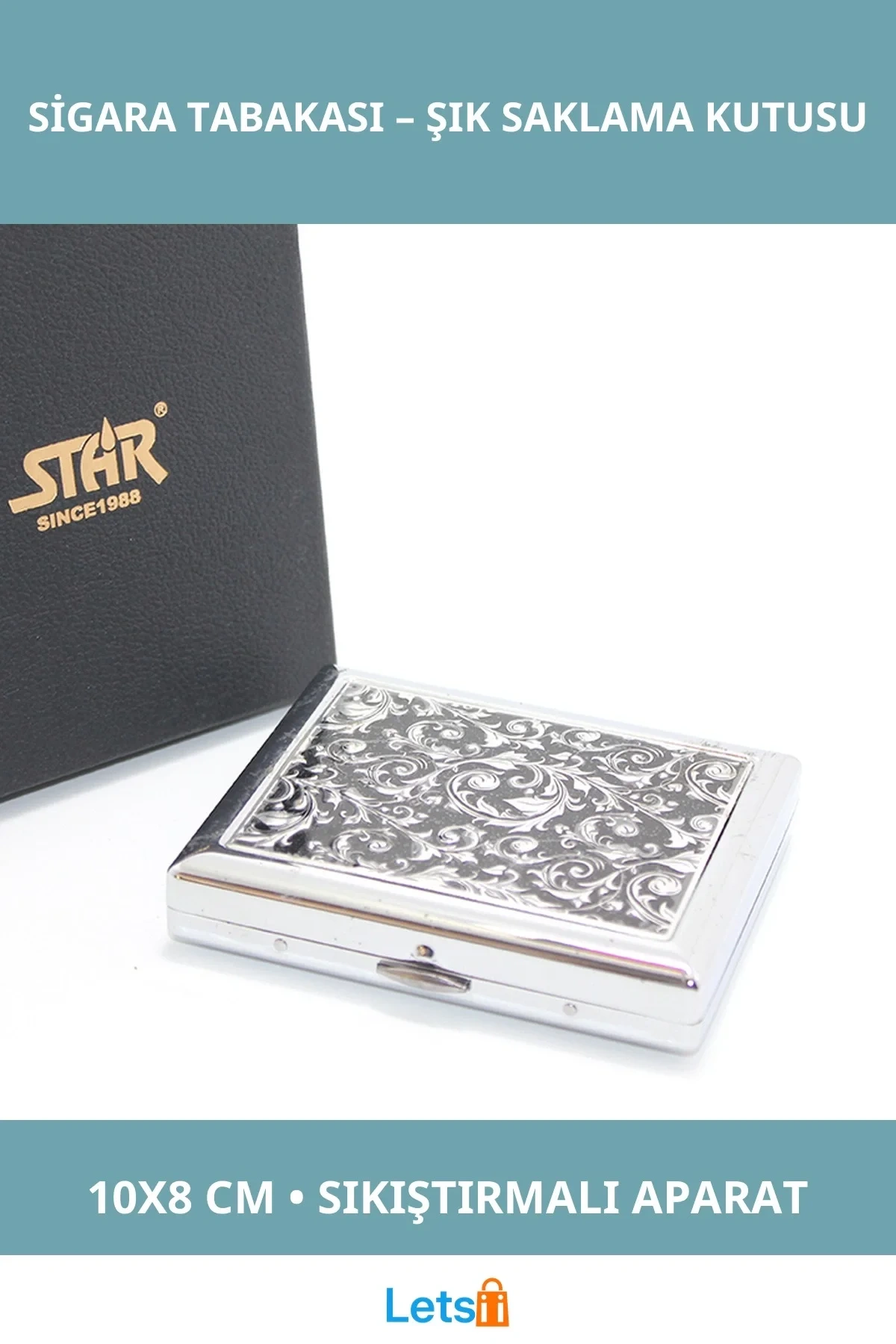 Şık Metal Sigara Tabakası Hafif Taşınabilir 10x8 cm Kısa Sigara Saklama Kutusu