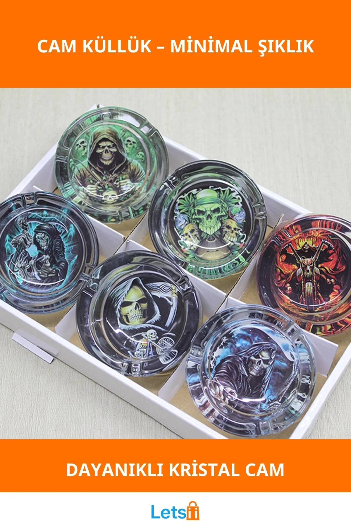 Şık Minimalist Dayanıklı Cam Küllük Model 34