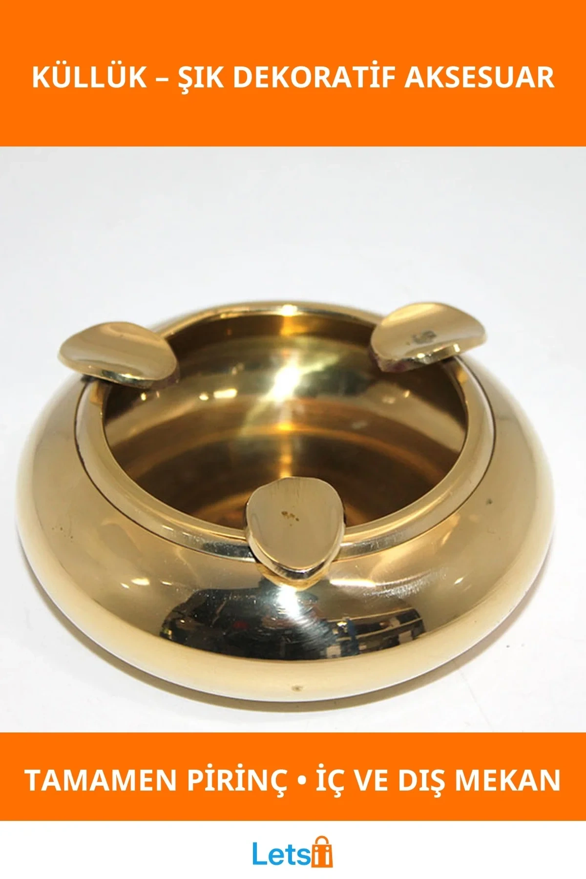 Şık Parlak Pirinç Küllük Dayanıklı ve Hijyenik