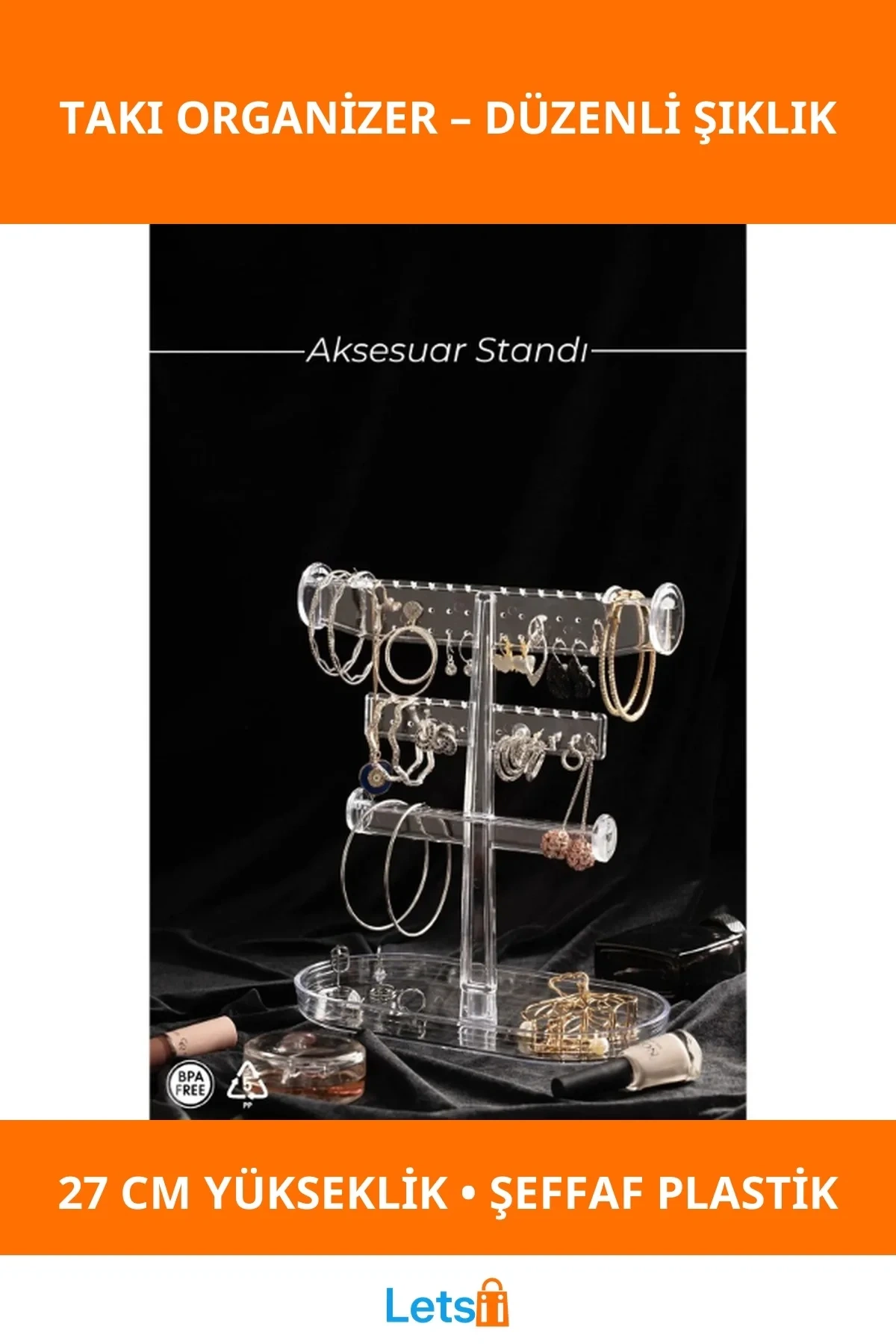 Şık Tasarımlı Dayanıklı Aksesuar Standı Takı Organizer