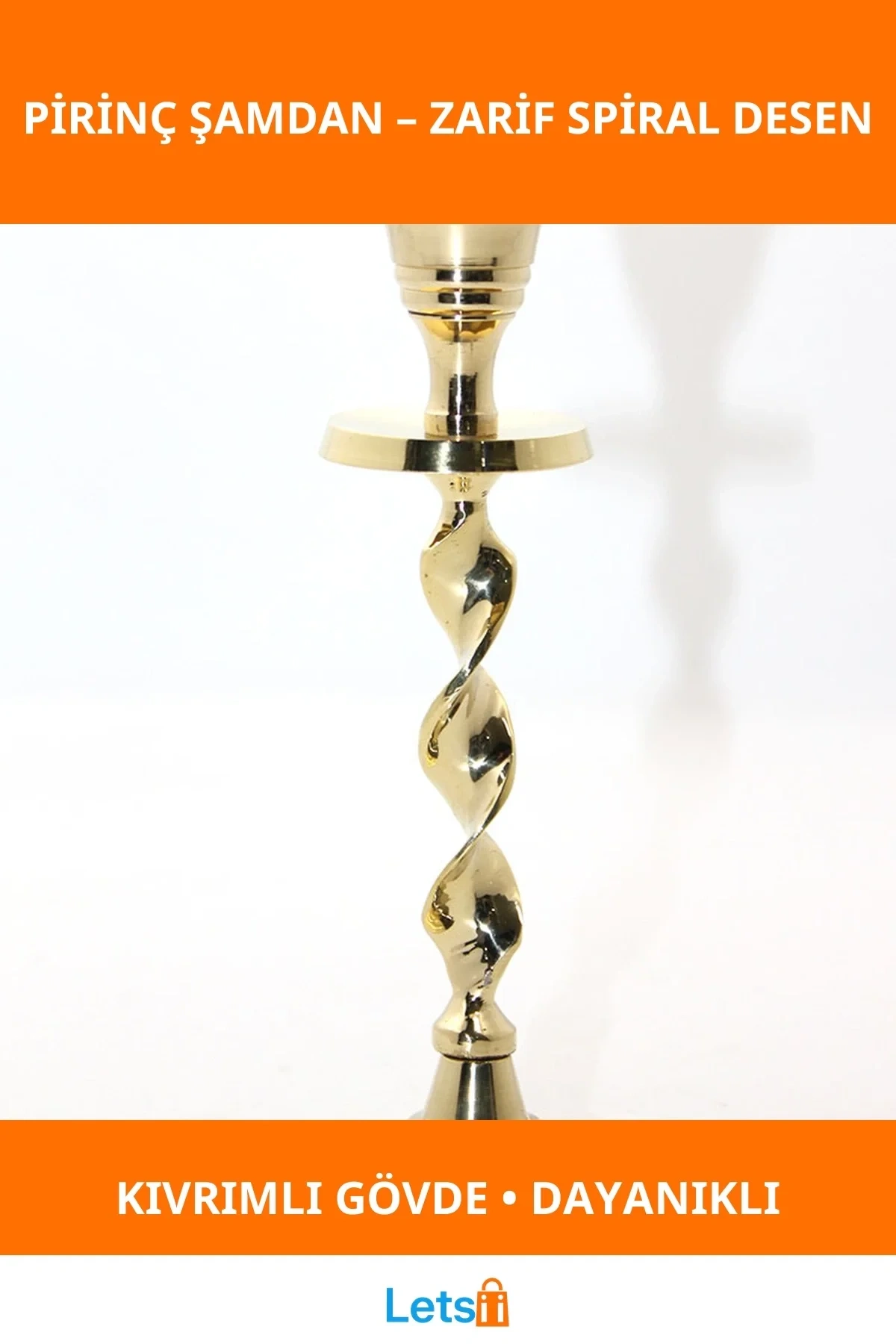 Şık Tekli Pirinç Şamdan Zarif Aksesuar