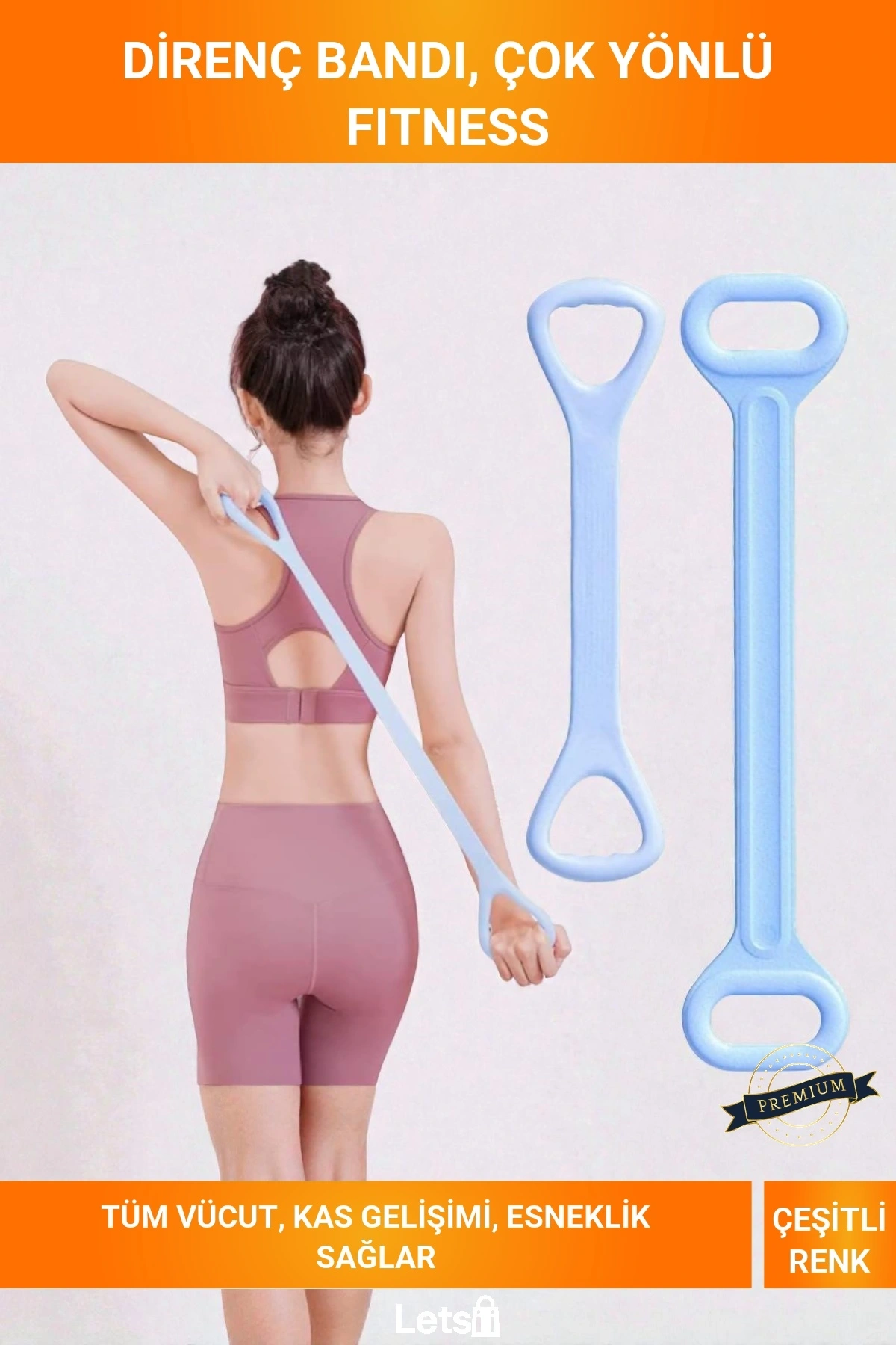 Silikon Dayanıklı Halka Tutma Bölmeli Yoga Pilates Fitness Direnç Egzersiz Bandı