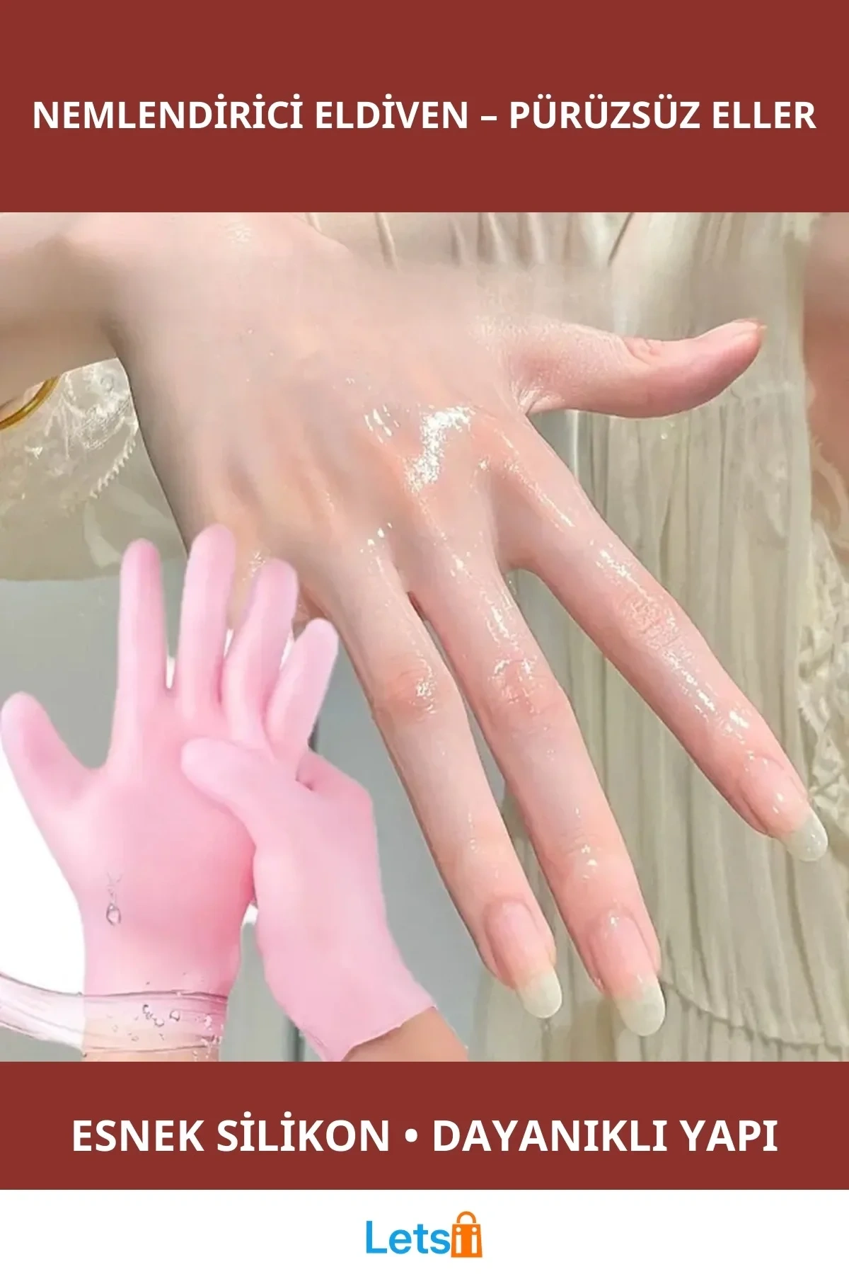 Silikon Nemlendirici Eldiven Derinlemesine Cilt Bakımı için
