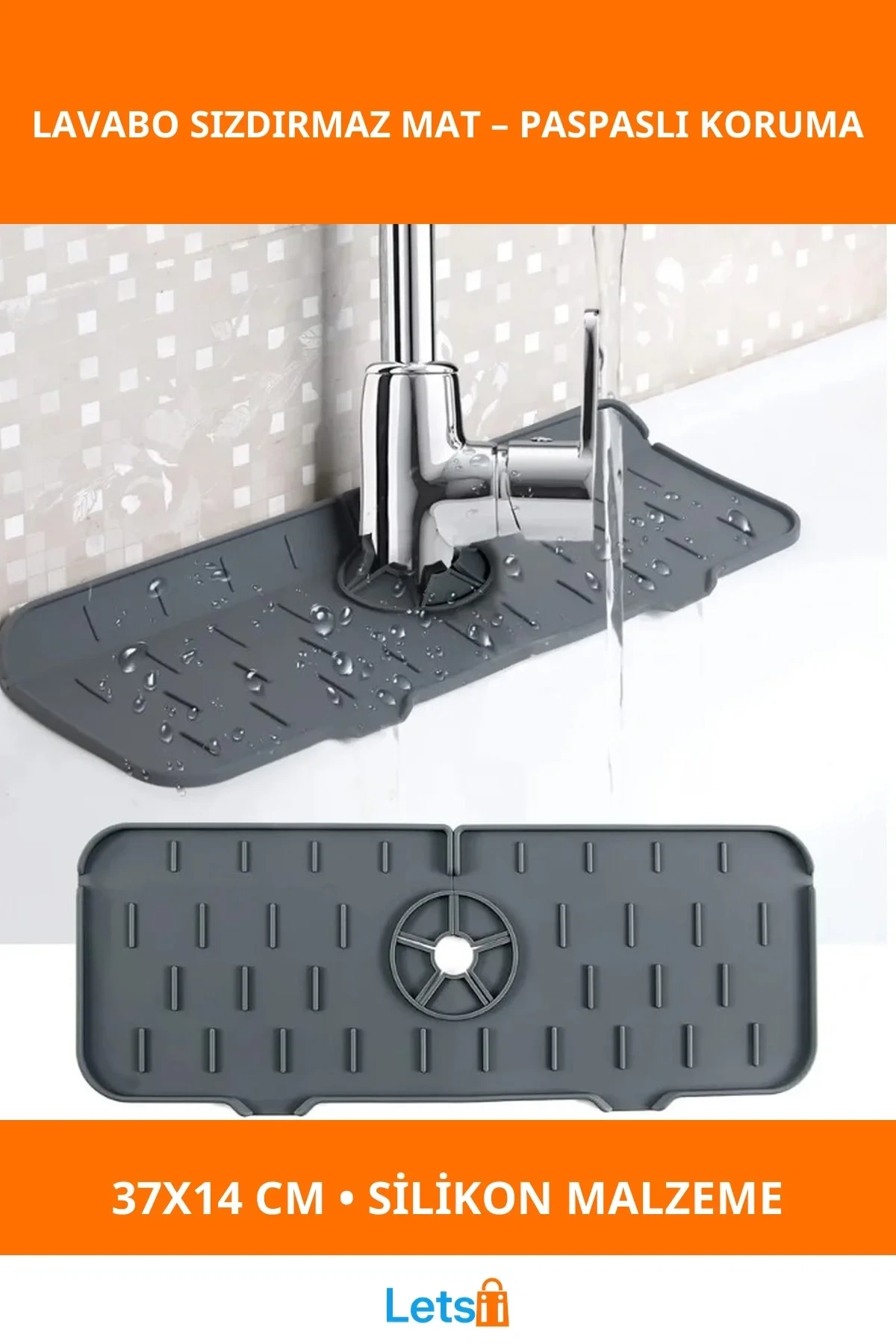 Silikon Su Geçirmez Sızdırmaz Lavabo Sıçrama Plakası 37cm 1 Adet