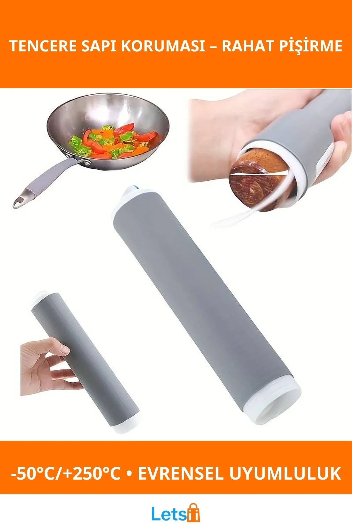 Silikon Tencere Sapı Koruması Isı Dayanıklı ve Gürültü Önleyici