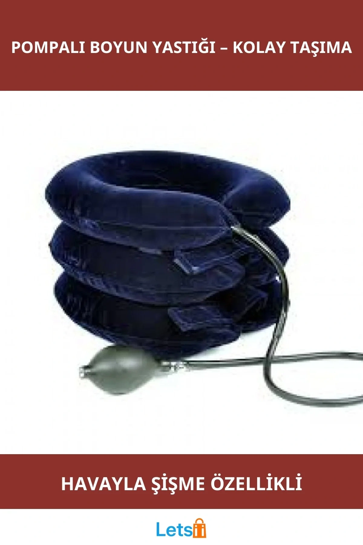 Şişirilebilir Pompalı Ortopedik Boyun Yastığı