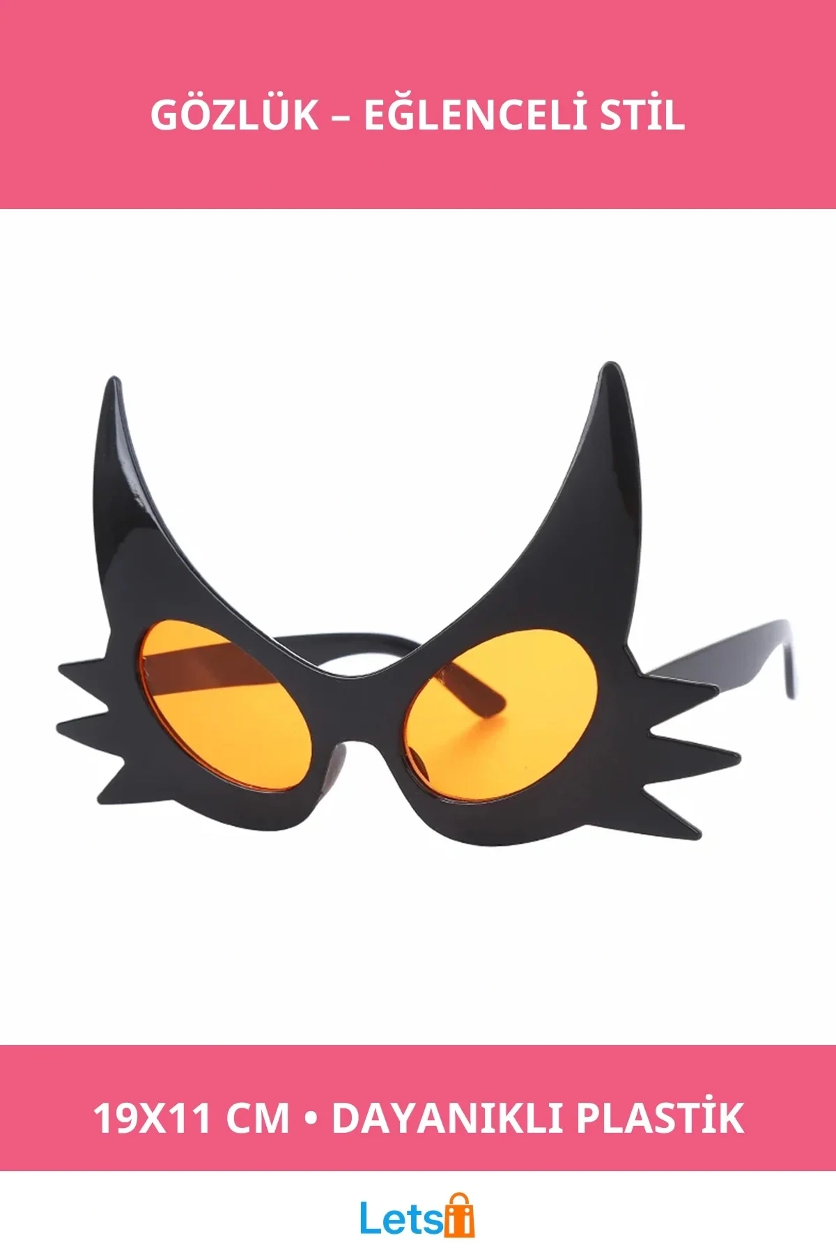 Siyah Renk Bıyık Tasarımlı Eğlenceli Kedi Gözlüğü