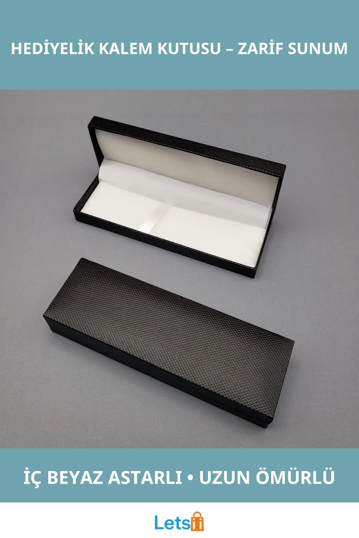 Siyah Şık Hediyelik Kalem Kutusu 16 cm x 5 cm