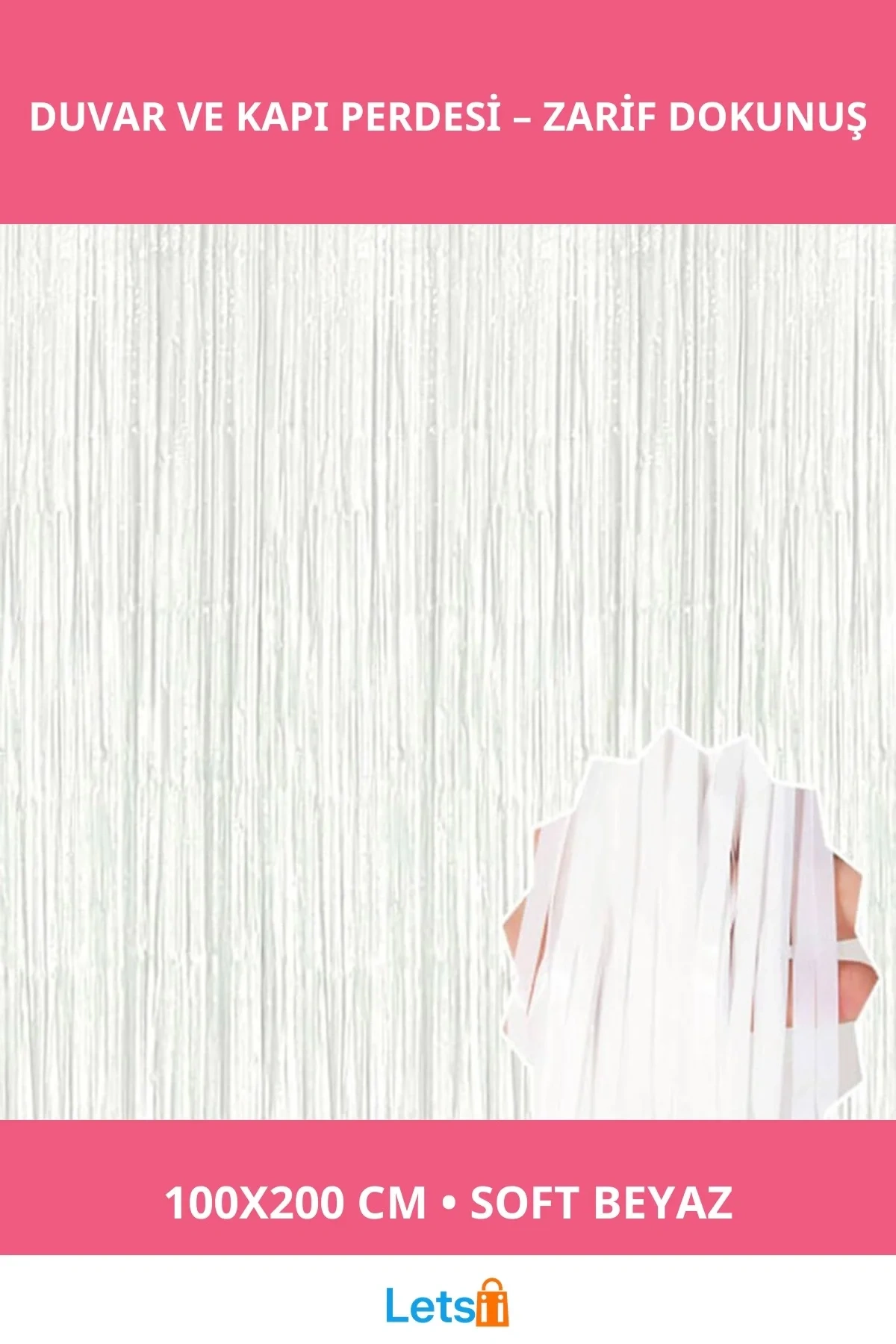 Soft Beyaz Renk İthal Duvar ve Kapı Perdesi 100x200 cm