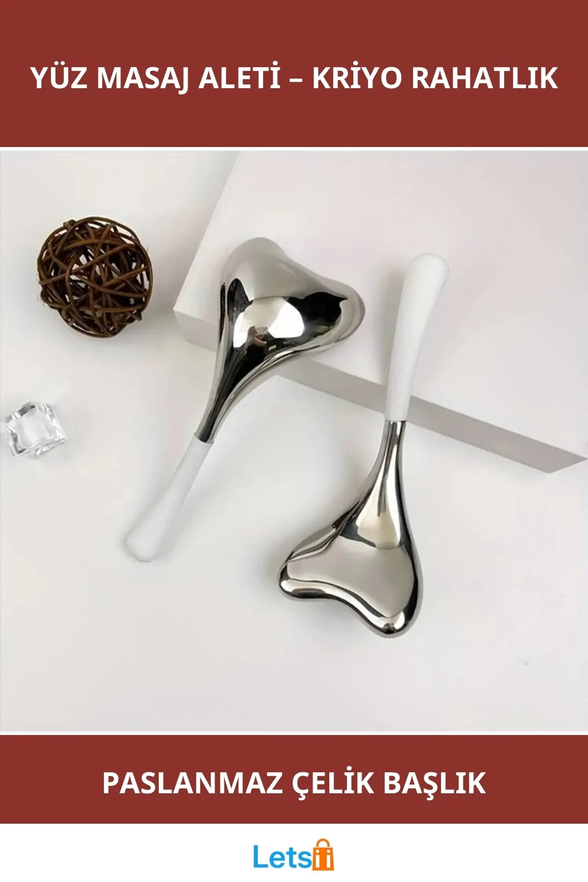 Soğutma Başlıklı Paslanmaz Çelik Yüz Masaj Aleti