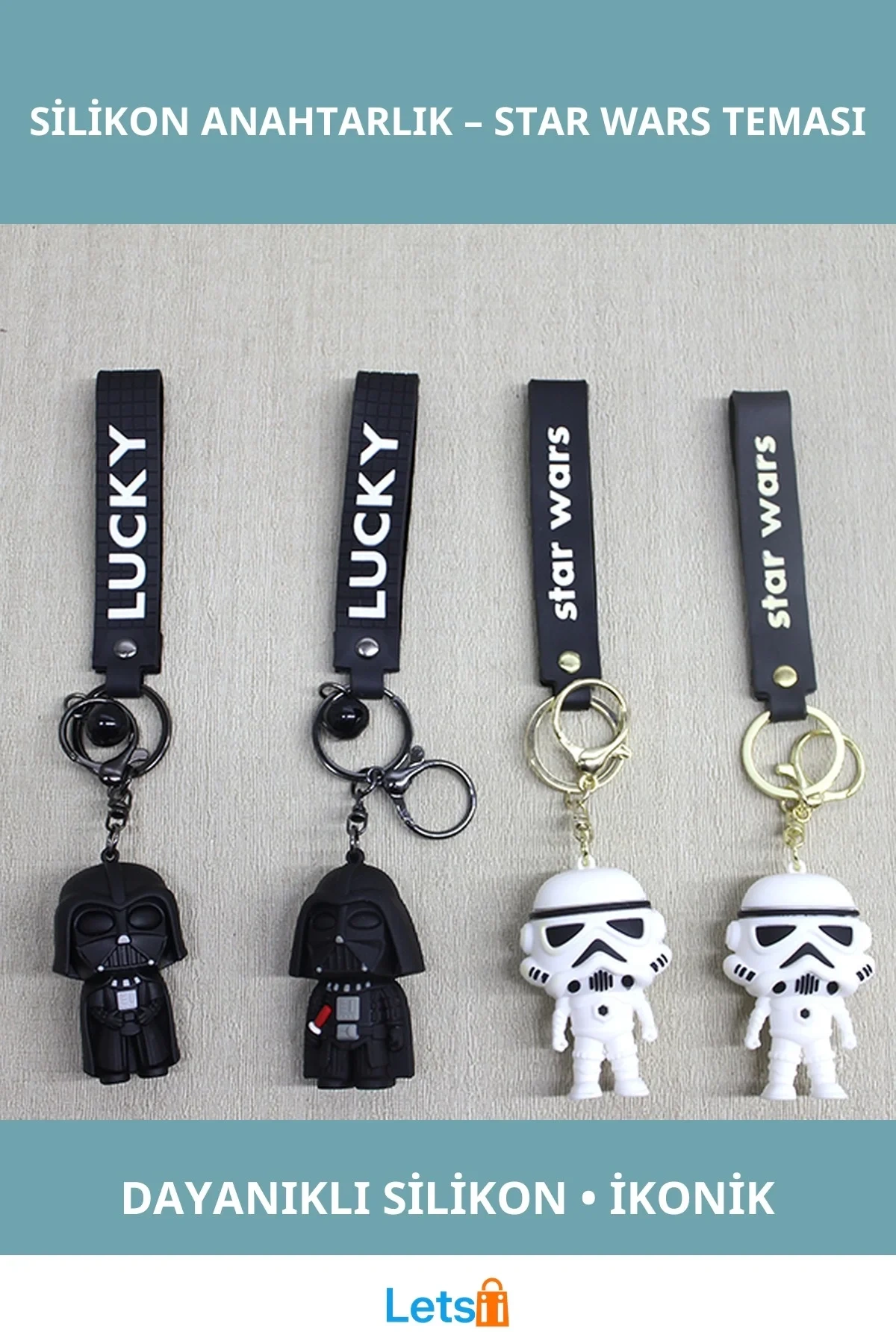 Star Wars Darth Vader Stormtrooper Silikon Anahtarlık