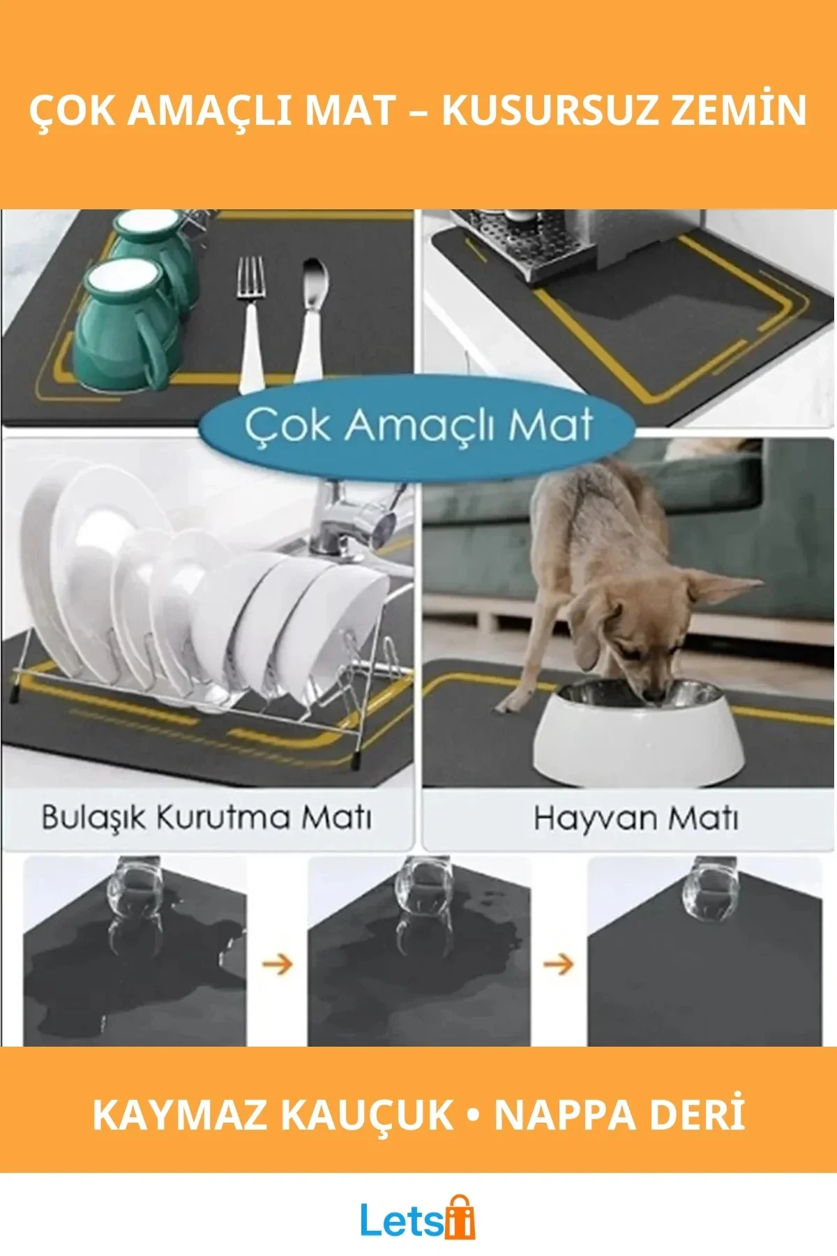 Su Emici Kaymaz Çok Amaçlı Mat 40x50 cm