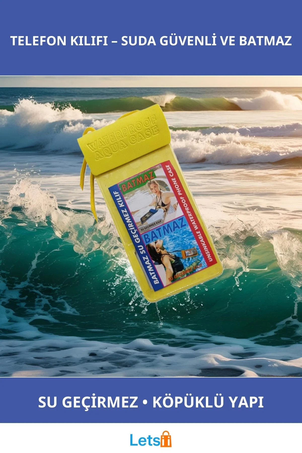 Su Geçirmez Batmaz Telefon Kılıfı Yüzme ve Su Aktiviteleri için
