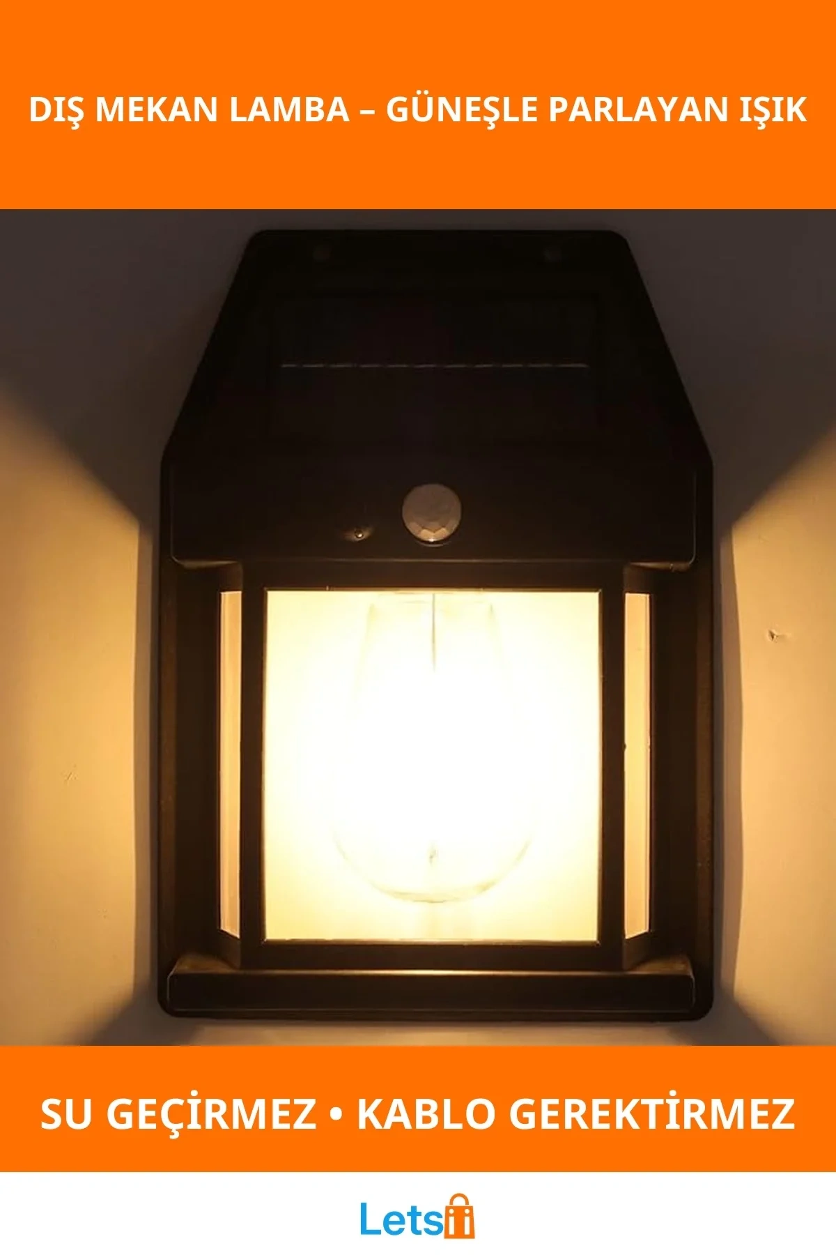 Su Geçirmez Güneş Enerjili Hareket Sensörlü Dış Mekan Solar Lamba