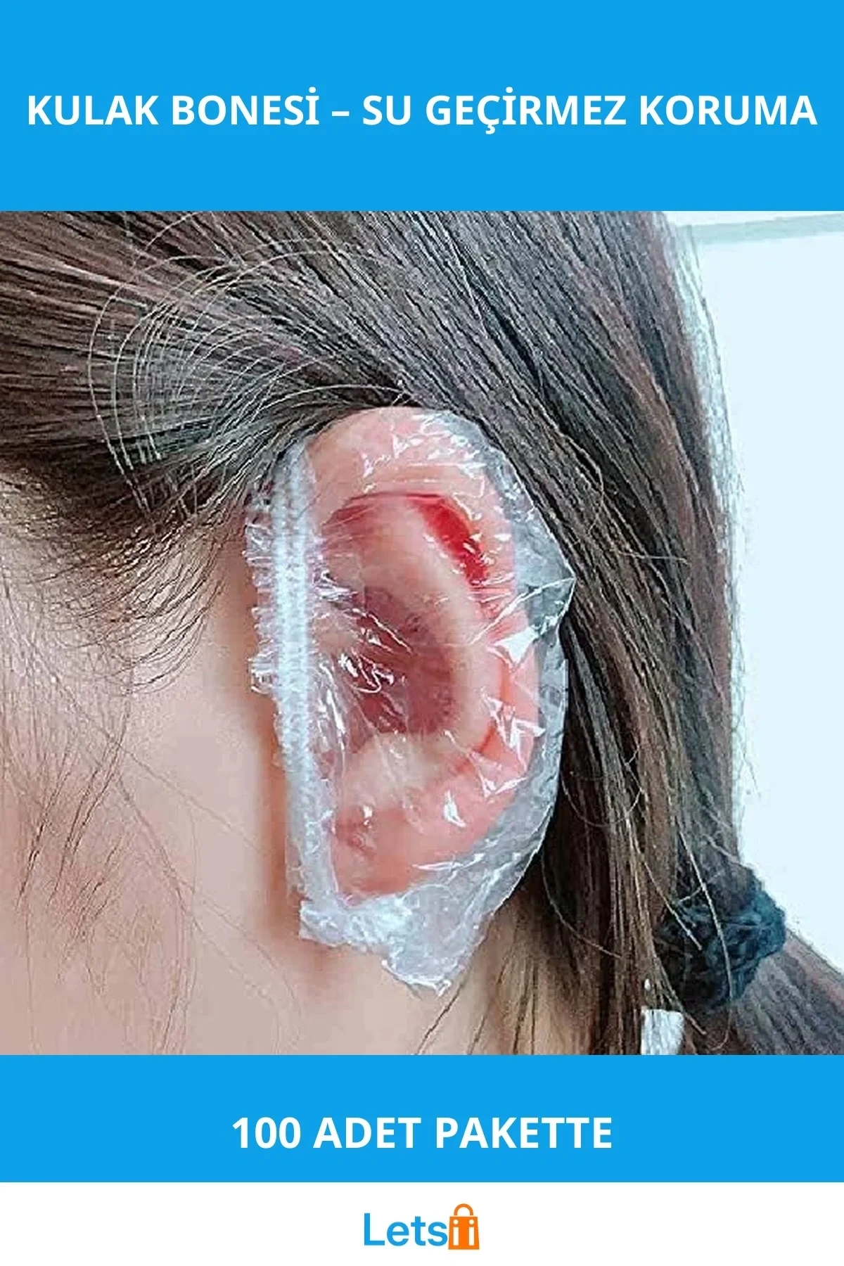 Su Geçirmez Kulak Koruyucu 100 Adet Esnek ve Rahat Kullanım