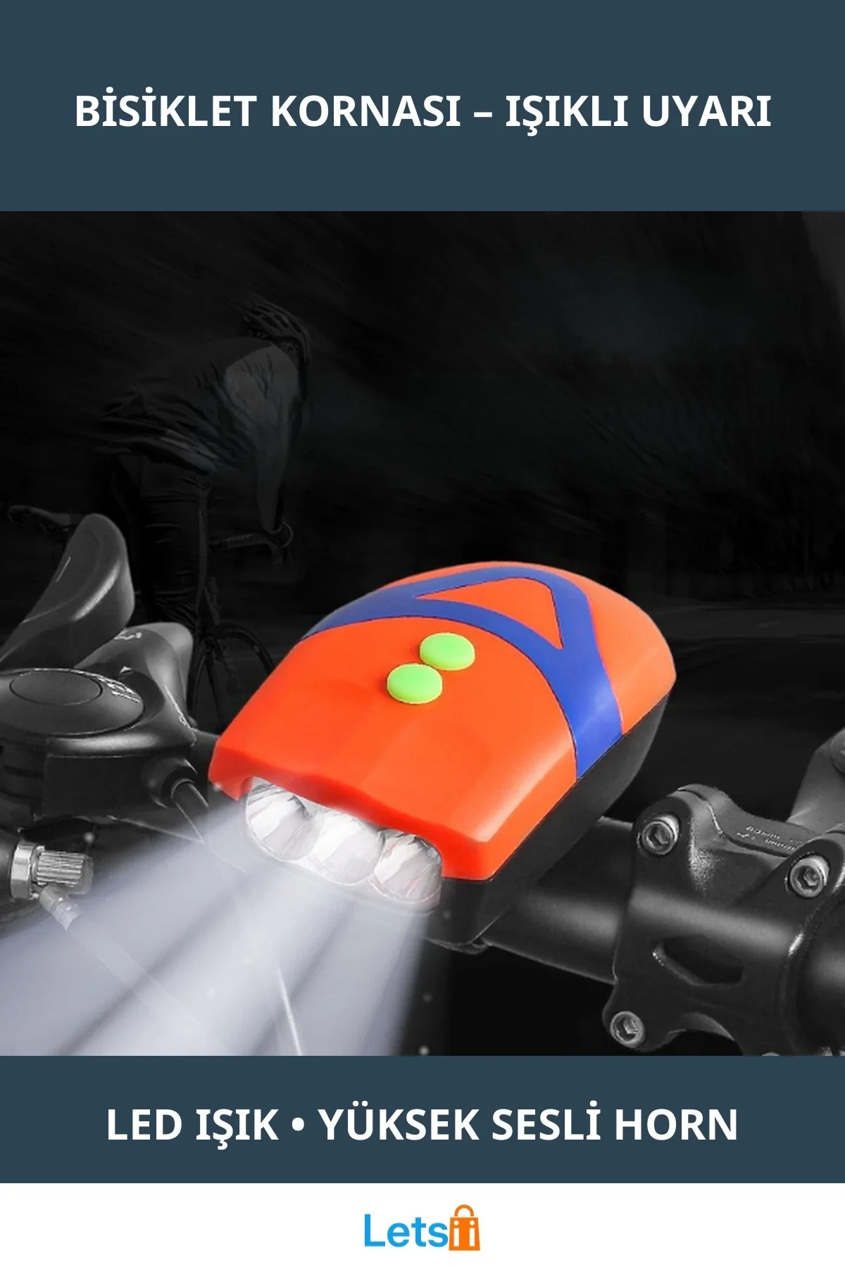 Su Geçirmez LED Işıklı Yüksek Sesli Bisiklet Kornası