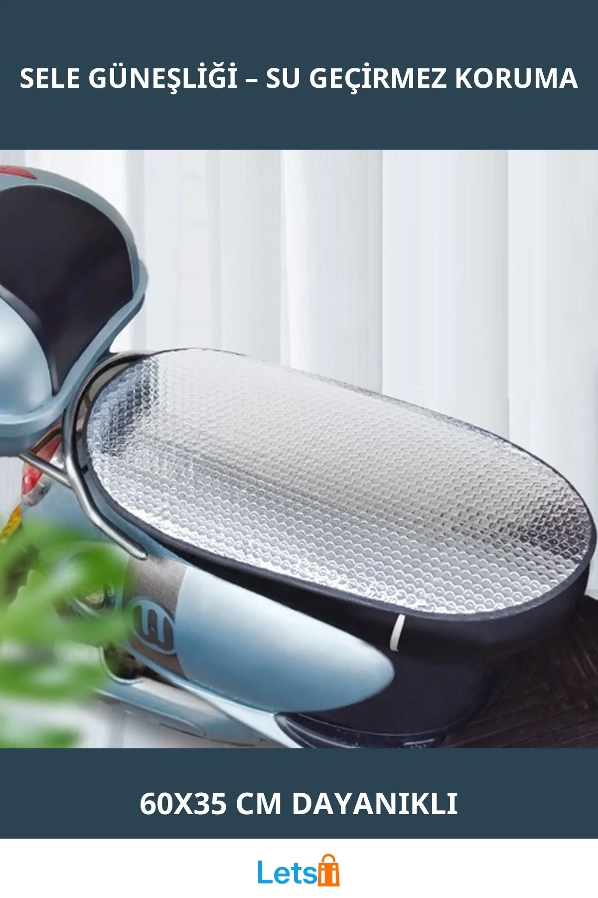 Su Geçirmez Motosiklet Sele Güneşliği Ekstra Dayanıklı 60x35 cm