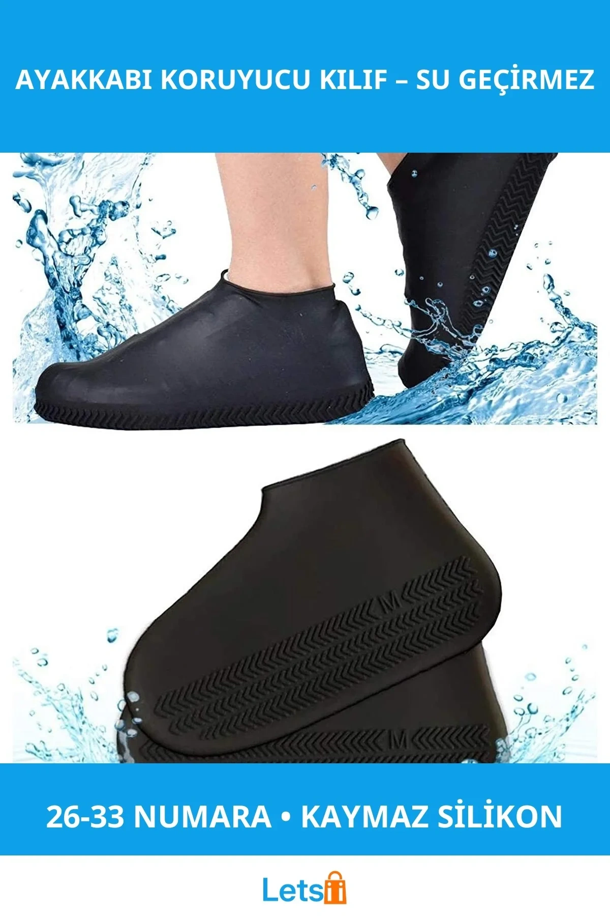 Su Geçirmez Silikon Ayakkabı Kılıfı 26 33