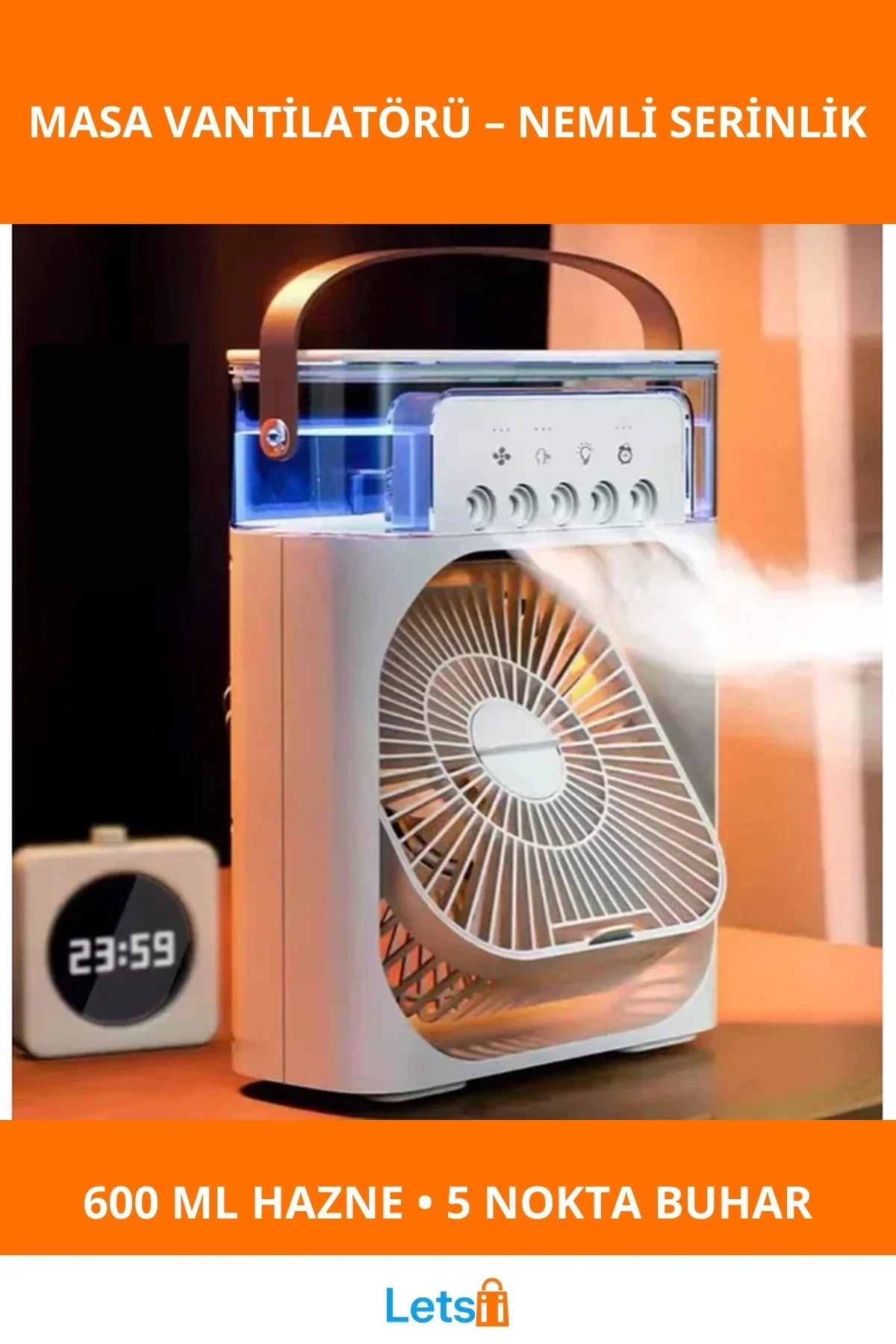 Su Hazneli Taşınabilir Serinletici Masa Vantilatörü
