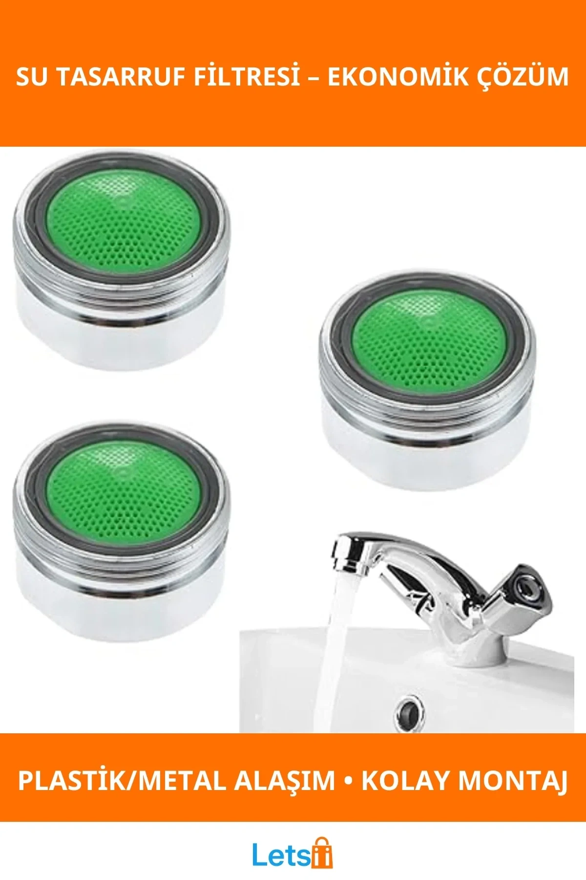 Su Tasarruf Filtresi Dayanıklı Plastik ve Metal Alaşım