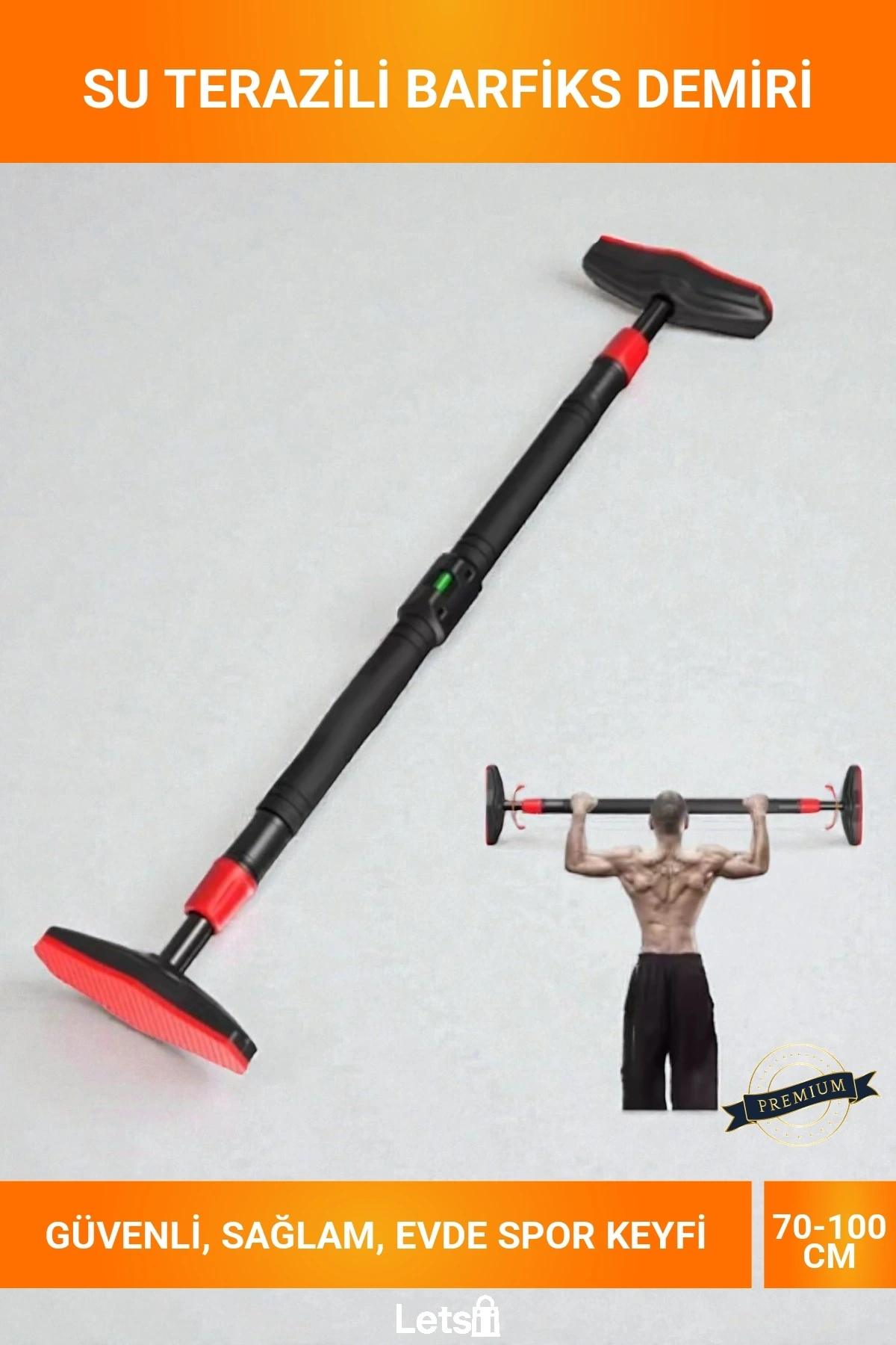 Su Terazili Ayarlanabilir Kaymaz 70 100 cm Dişli Takviyeli Güvenli Barfiks Demiri