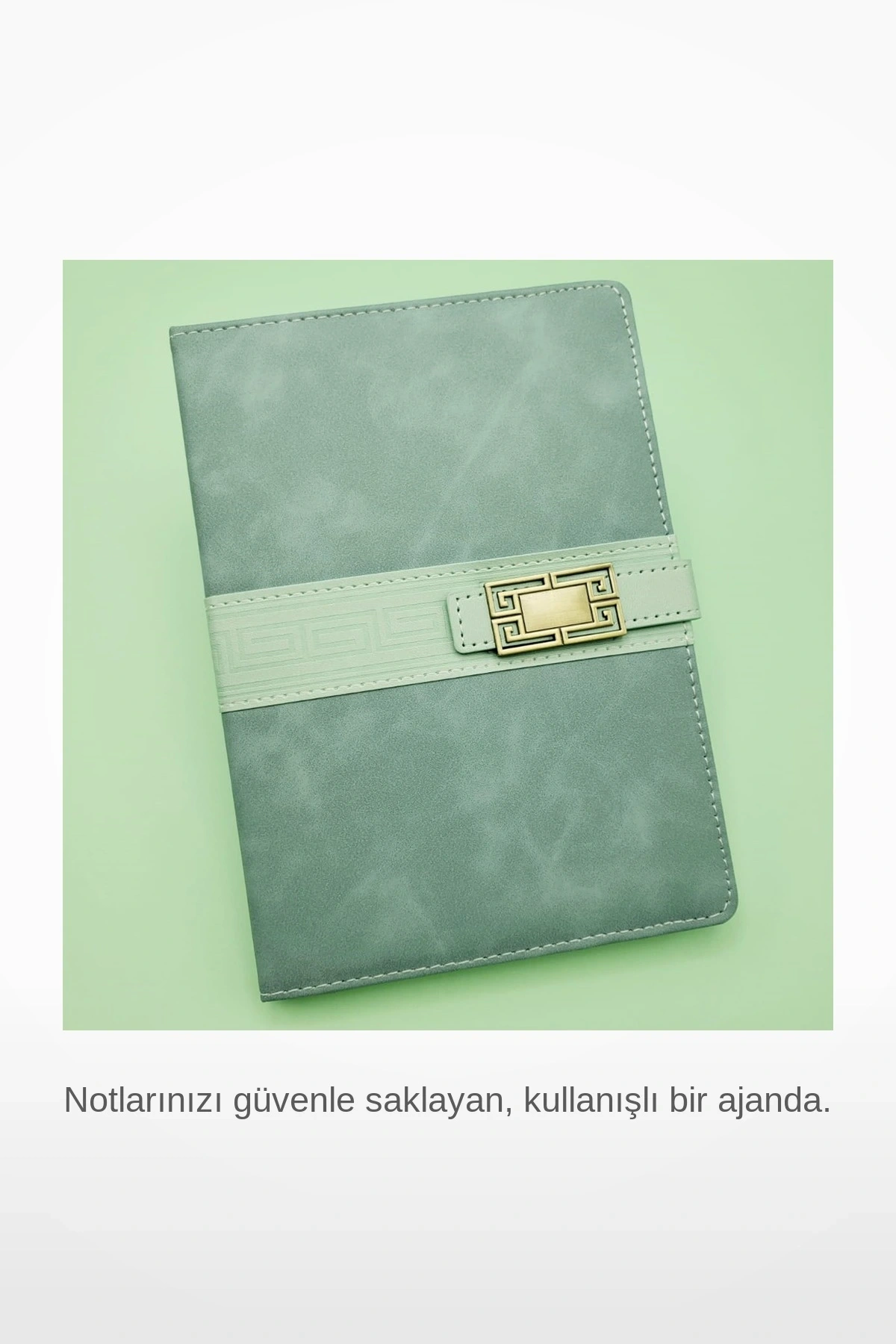 Su Yeşili Termo Deri Mıknatıslı Tarihsiz Ajanda Defter