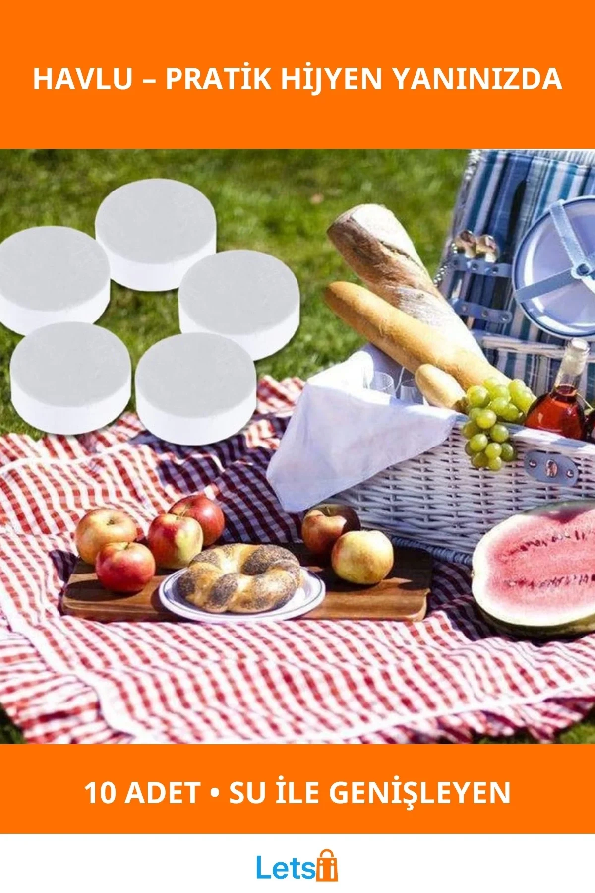 Suda Büyüyen Hijyenik Sıkıştırılmış Havlu 10 Adet