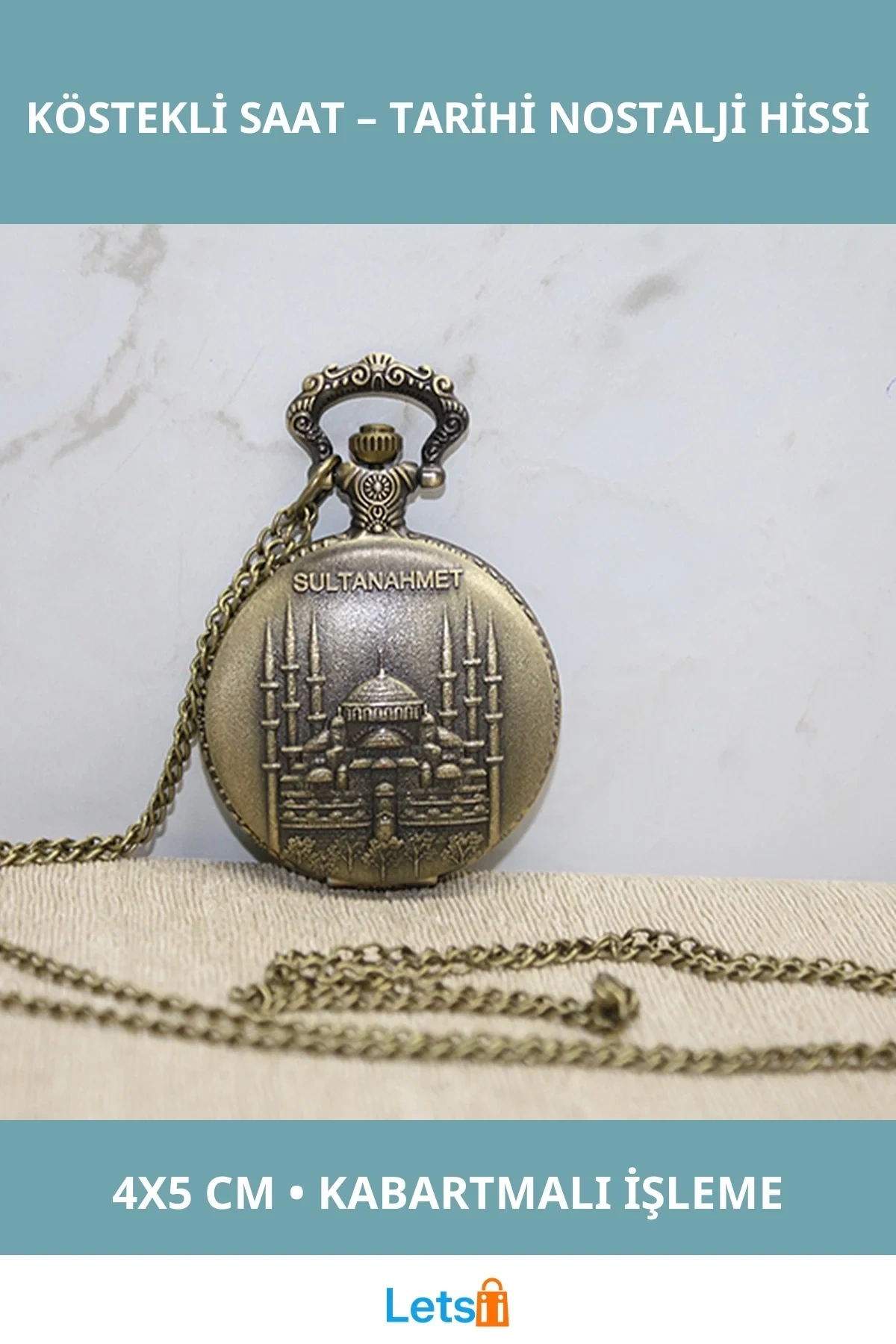 Sultanahmet Tasarımlı Nostaljik Köstekli Saat