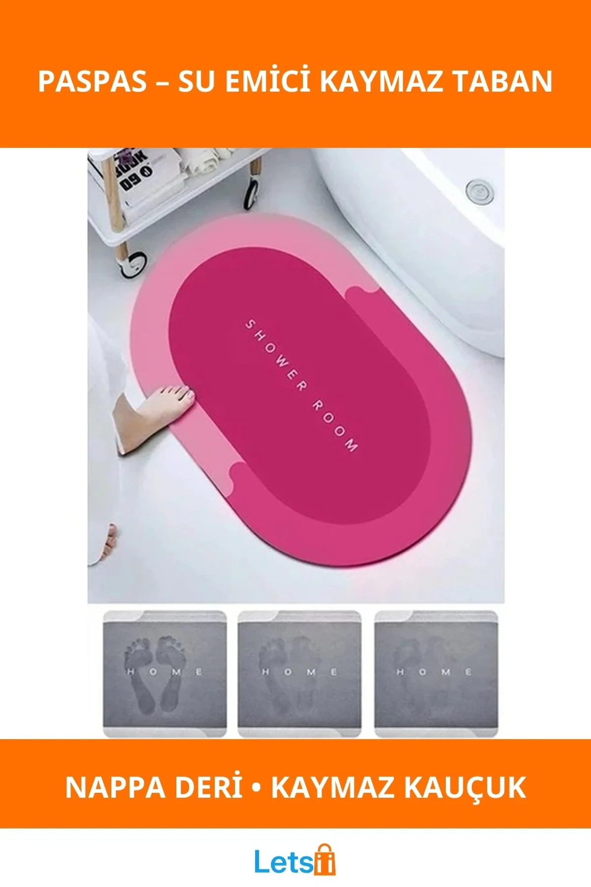 Süper Su Emici Kaymaz Tabanlı Paspas Nappa Deri