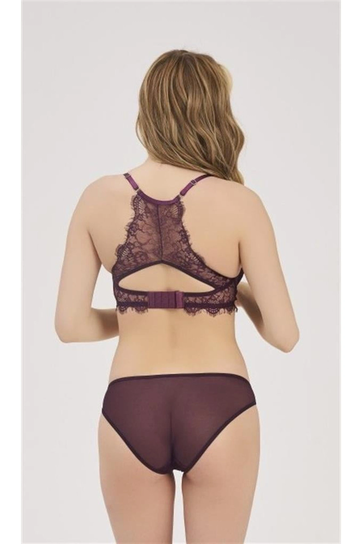 Sütyen Slip Takım Destekleyici İç Giyim Vişne Renk