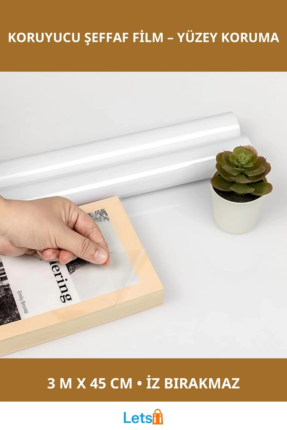 Suya Dayanıklı Eşya Koruyucu Şeffaf Film 3 Metre x 45 Cm