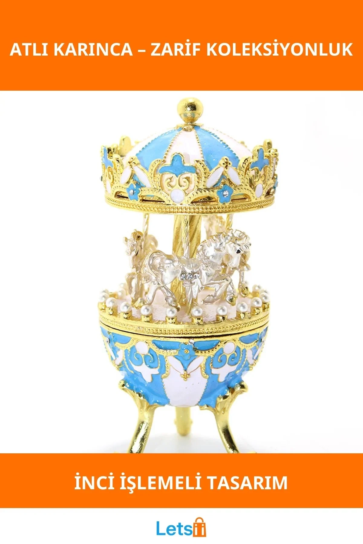 Swarovski Taşlı Altın Detaylı Zarif Atlı Karınca