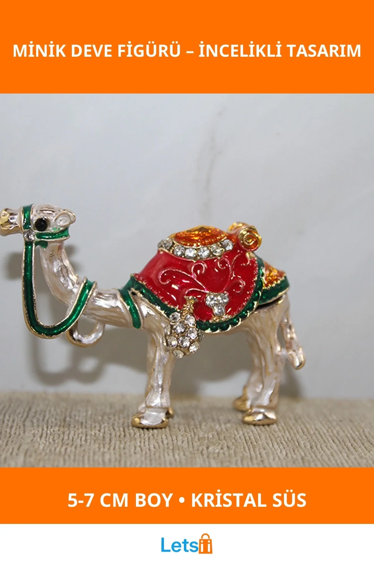 Swarovski Taşlı Şık Dekoratif Deve Figürü 5 7 cm